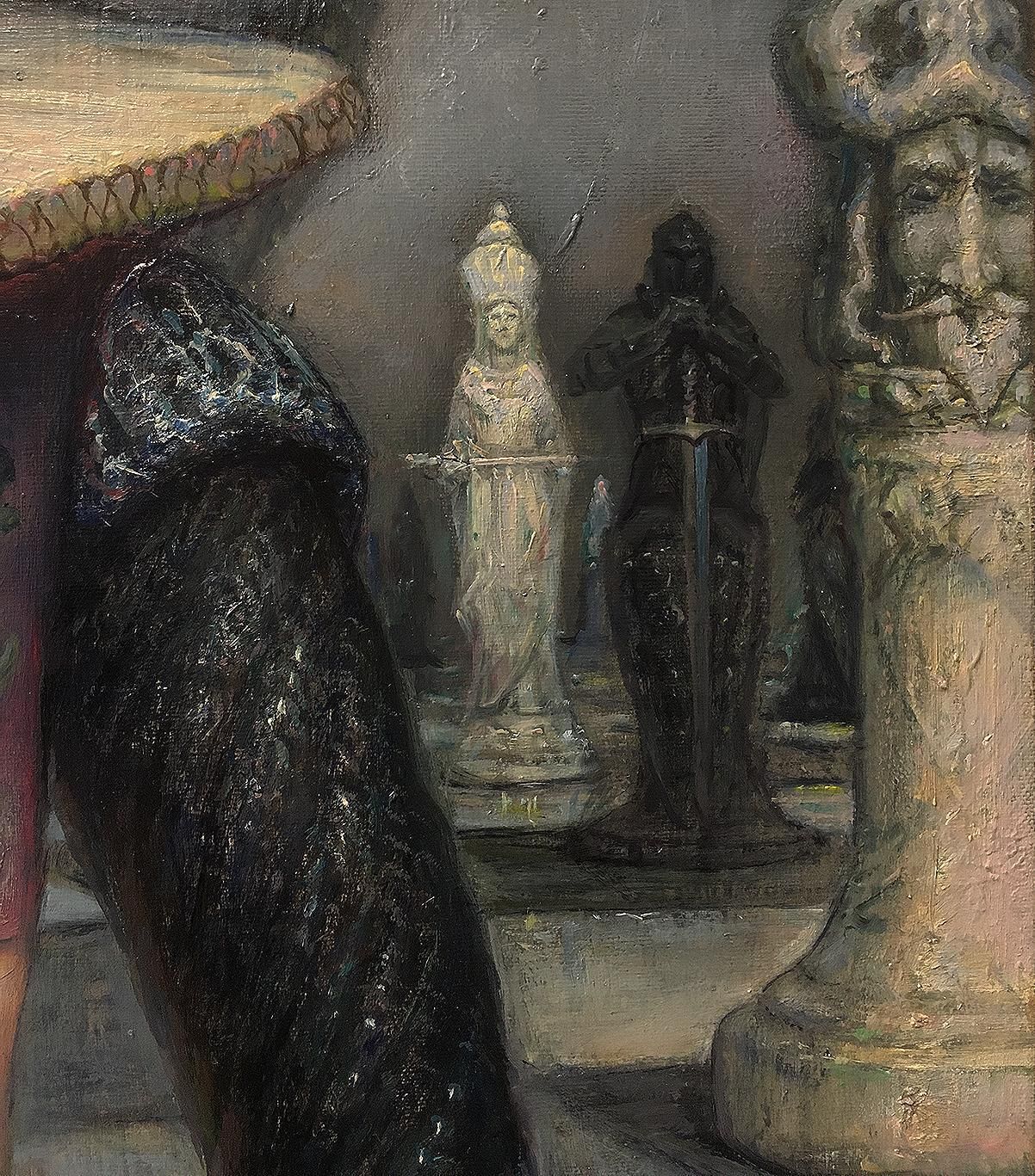 Igor Maikovnice Chess Game Triptih  Oil/Canvas, 100x70 Cm, 100x100 Cm, 100x70 Cm, 20152015 photo vintage