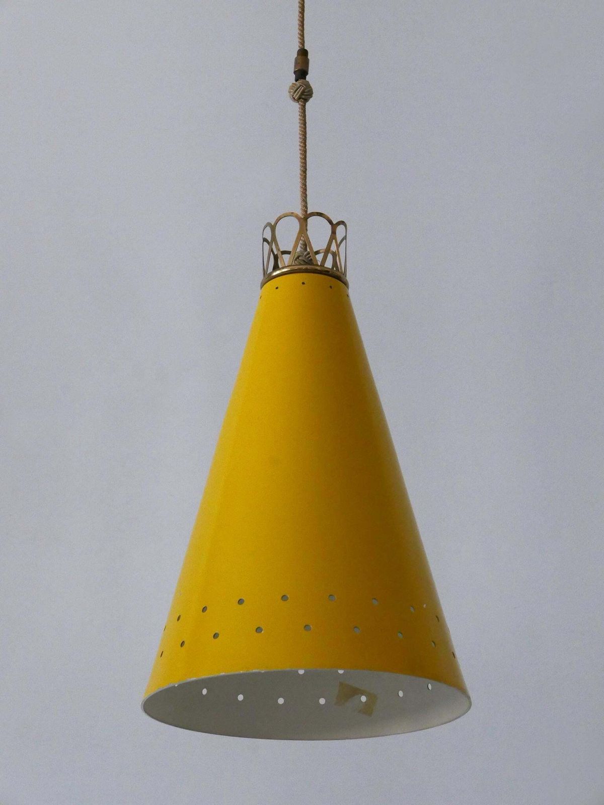 Elegant Mid Century Modern Pendant Lamp Or Hanging Light Germany 1950s photo for sale