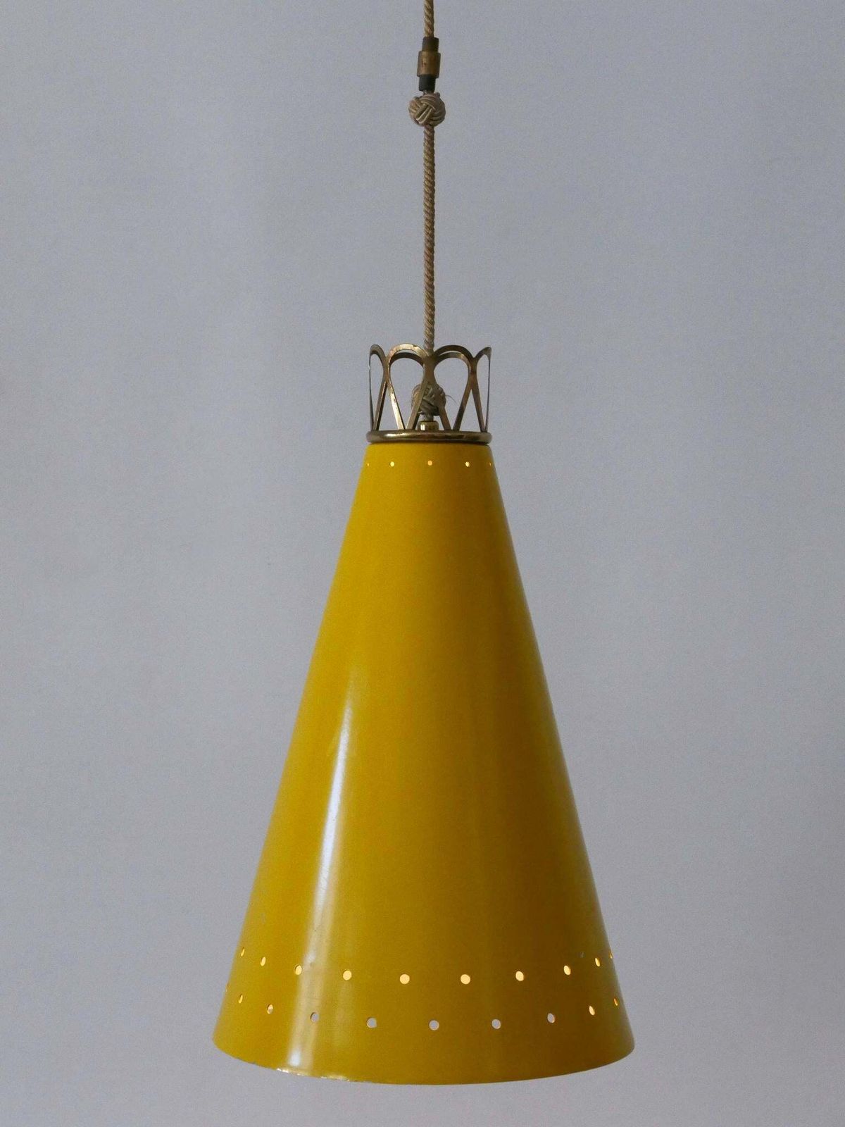 Elegant Mid Century Modern Pendant Lamp Or Hanging Light Germany 1950s photo vintage