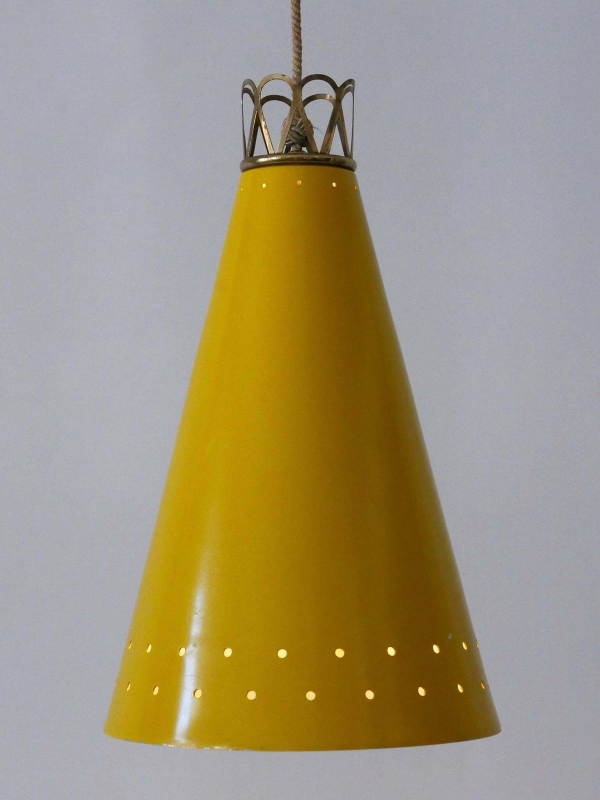 Lighting Elegant Mid Century Modern Pendant Lamp Or Hanging Light Germany 1950s photo