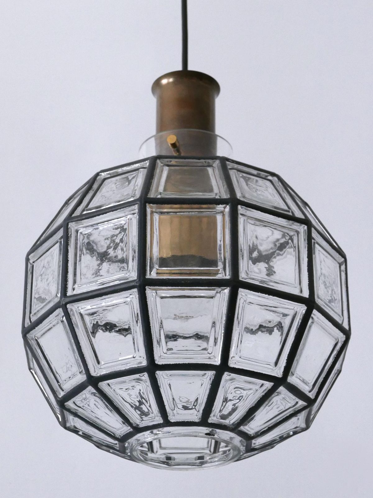 Lighting Large Mid Century Modern Pendant Lamp By Glashütte Limburg Germany 1960s photo