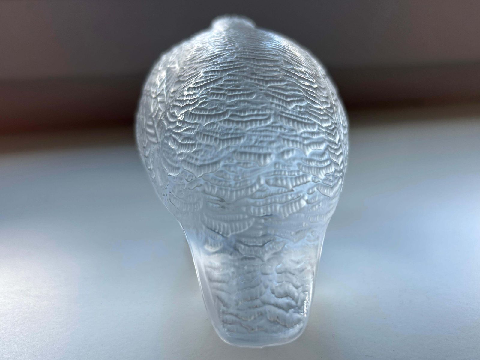 photo vinterior Beautiful & Highly Decorative Glass Quail Sculpture By Lalique France 1960s