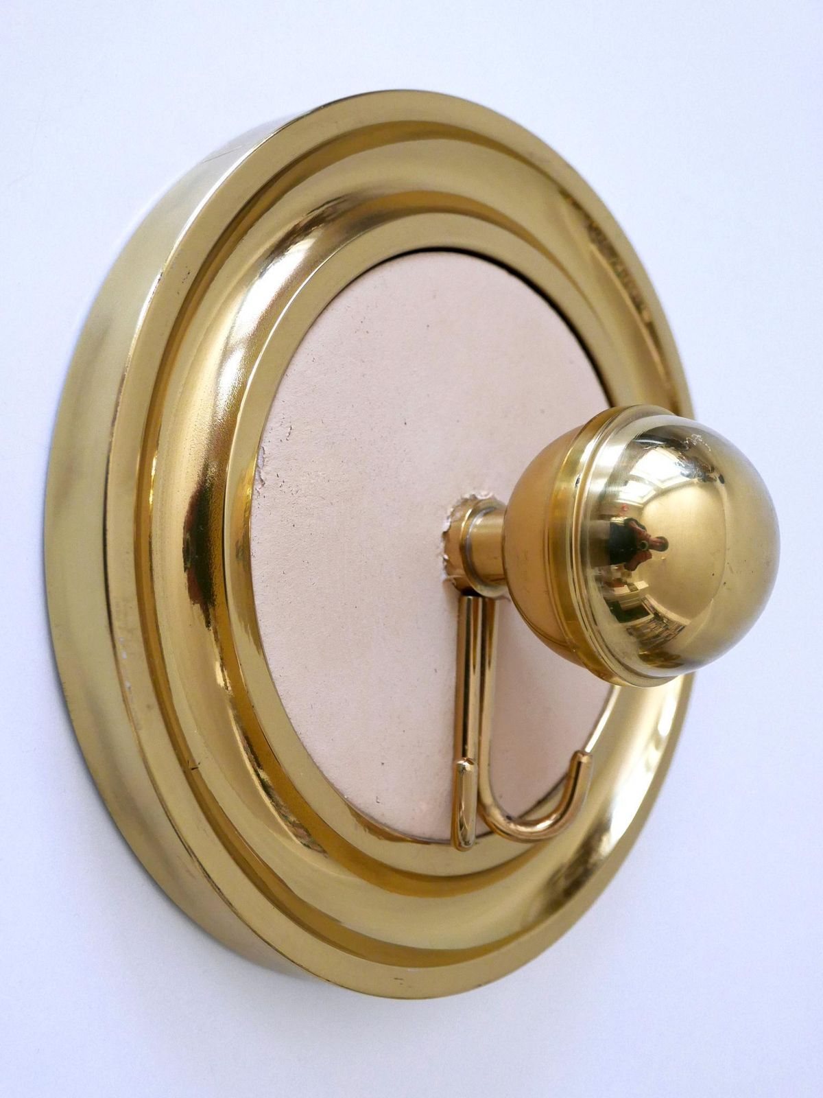 photo furniture Set Of Three Large Mid Century Modern Brass Coat Hooks Or Wall Wardrobes 1960s