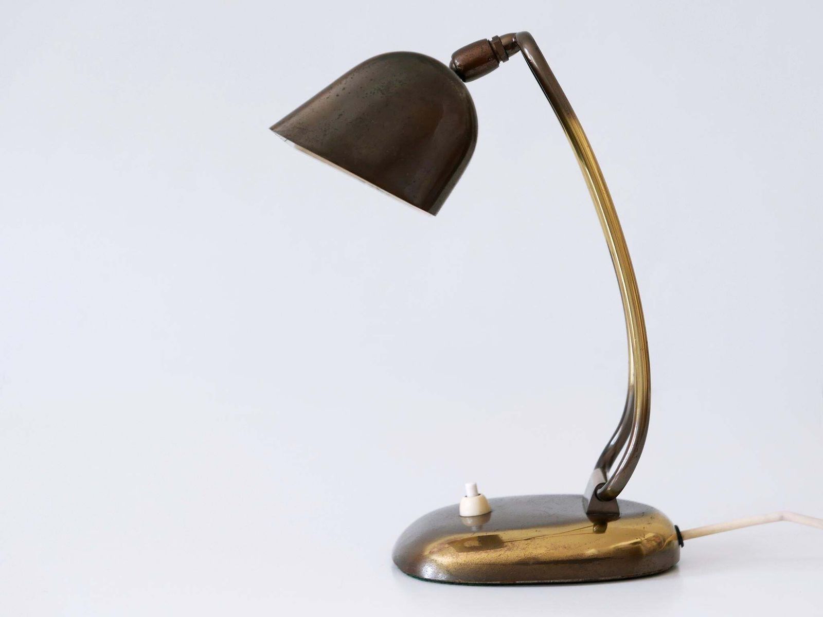 Rare & Elegant Mid Century Modern Brass Piano Lamp Or Desk Light Germany 1950s photo buy