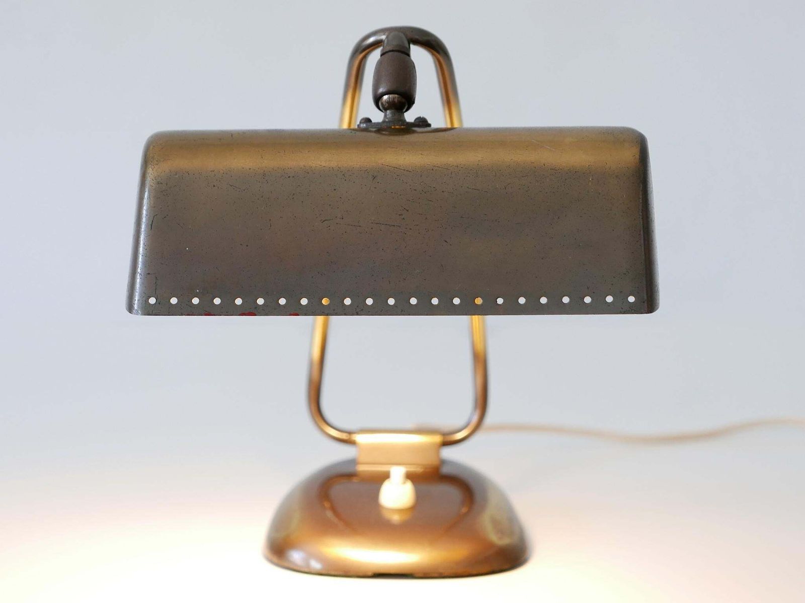 Lighting Rare & Elegant Mid Century Modern Brass Piano Lamp Or Desk Light Germany 1950s photo