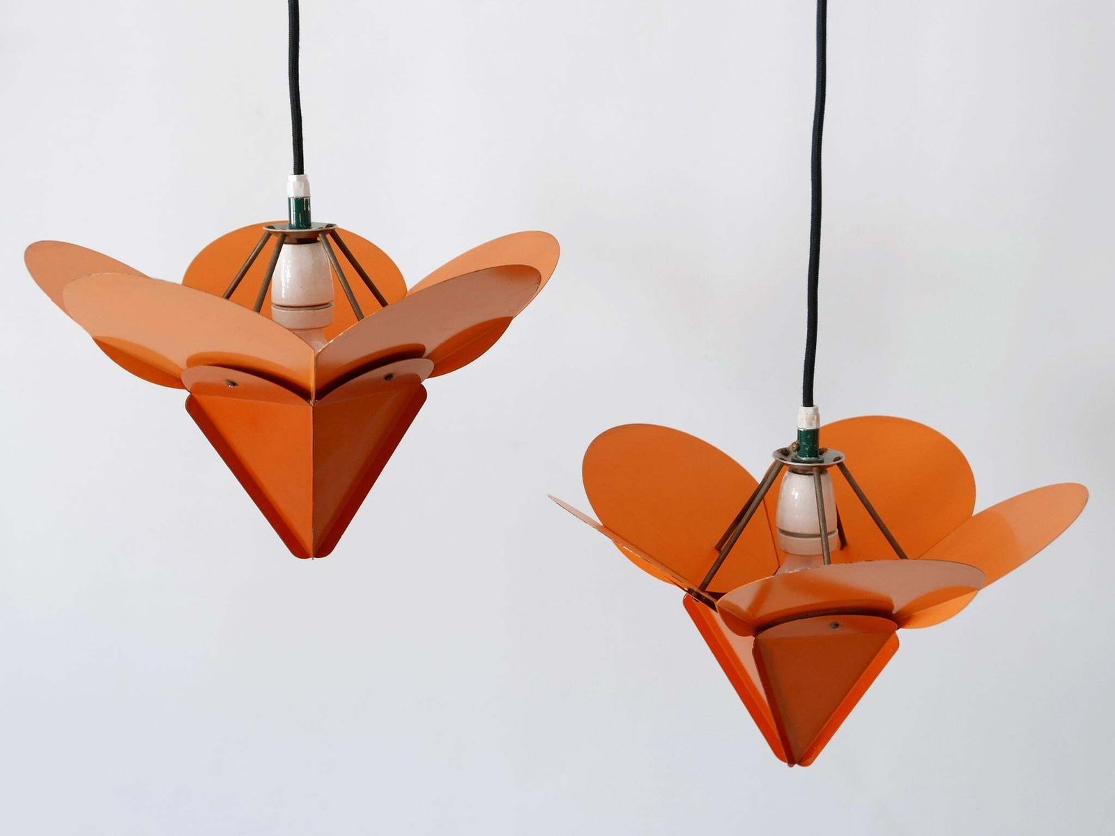 Set Of Two Unique Tivoli Flower Pendant Lamps By Simon Poul Henningsen 1958 photo vintage