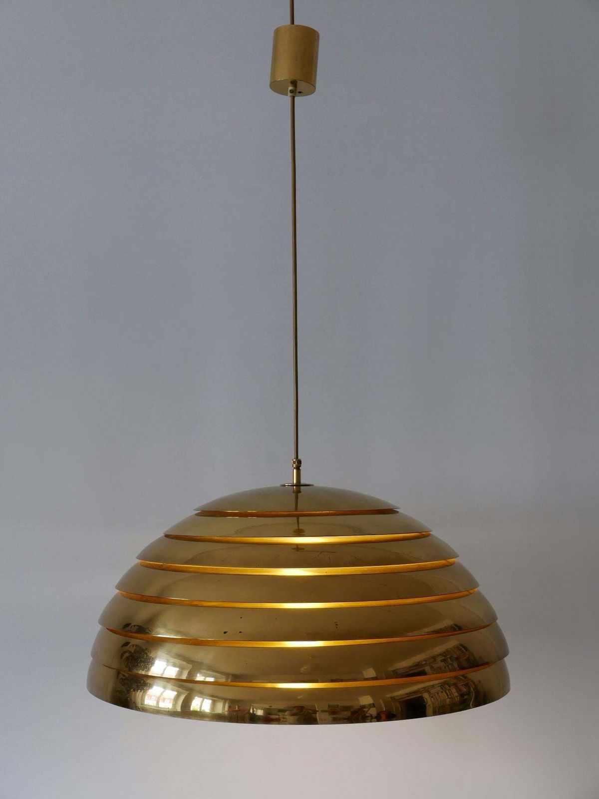 Large Mid Century Modern Pendant Lamp By Vereinigte Werkstätten Germany 1960s photo buy