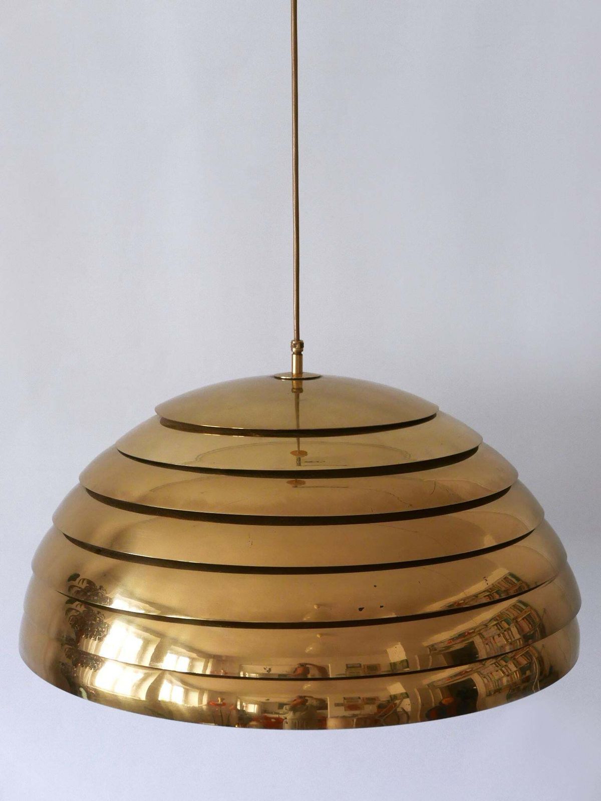 photo for sale Large Mid Century Modern Pendant Lamp By Vereinigte Werkstätten Germany 1960s