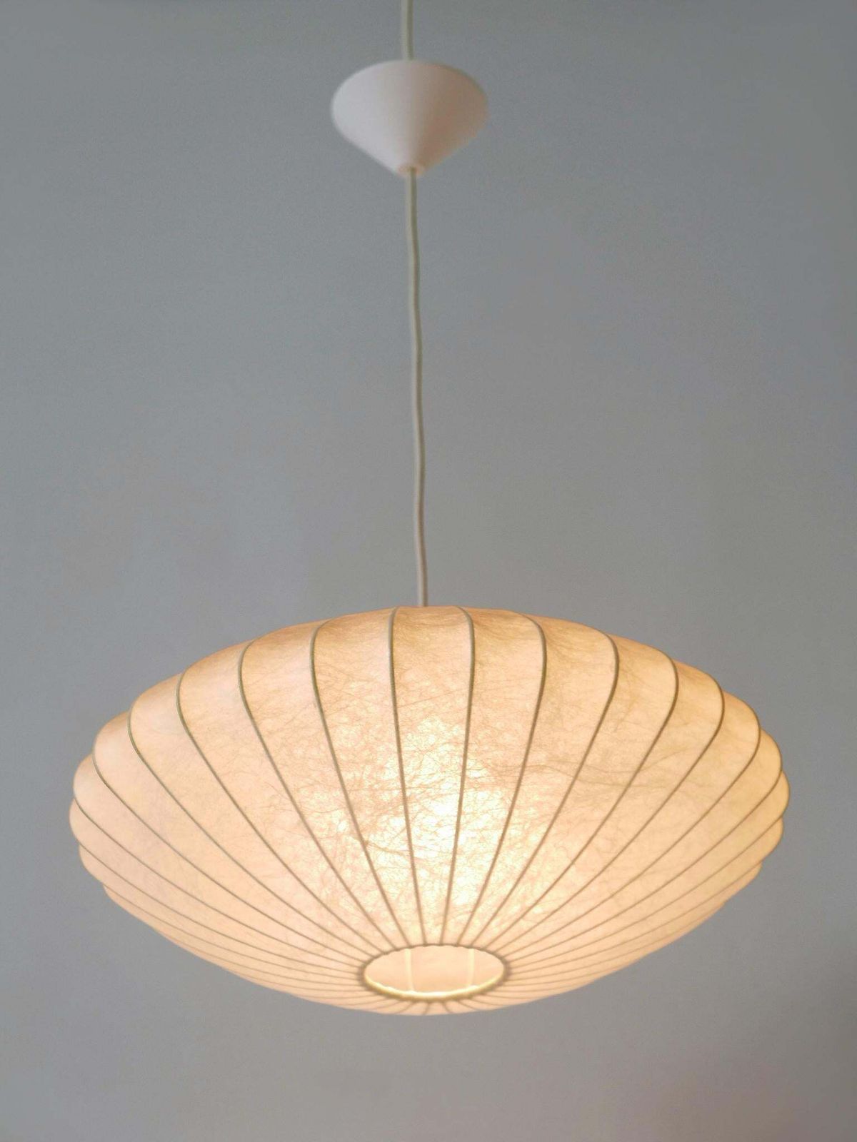 Rare Mid Century Modern Cocoon Pendant Lamp Or Hanging Light By Goldkant 1960s photo Lighting
