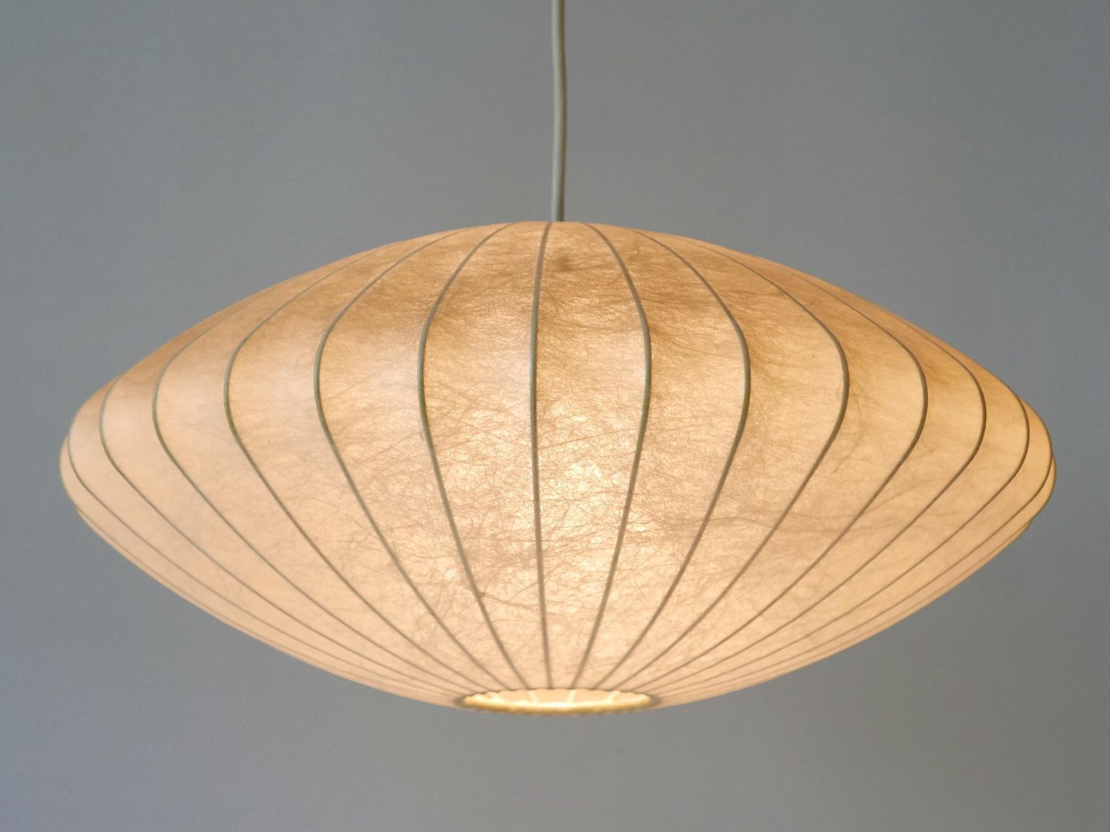 Rare Mid Century Modern Cocoon Pendant Lamp Or Hanging Light By Goldkant 1960s photo vintage