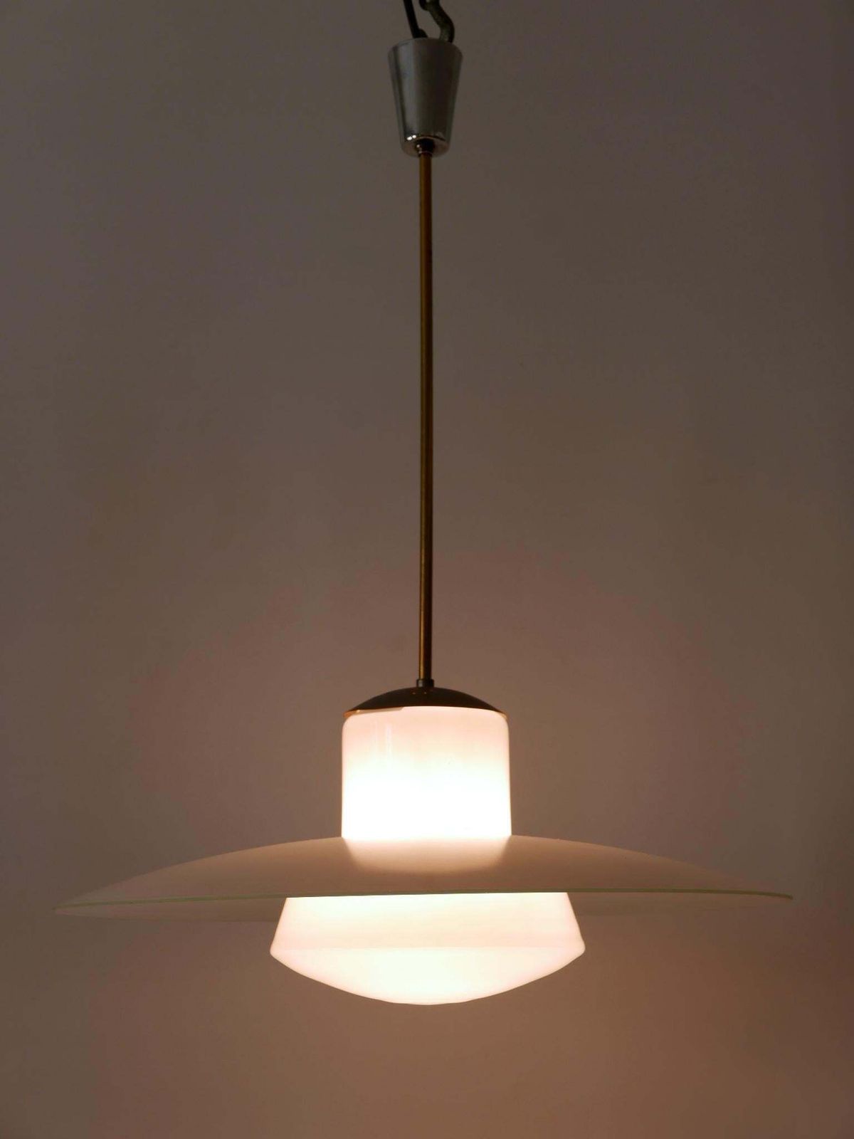 2478.0 Rare Mid Century Modern Pendant Lamp By Wolfgang Tümpel For Doria Germany 1950s photo