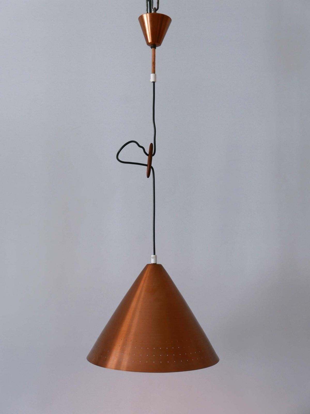 Rare Mid Century Modern Scandinavian Copper Pendant Lamp Or Hanging Light  1960s photo Lighting