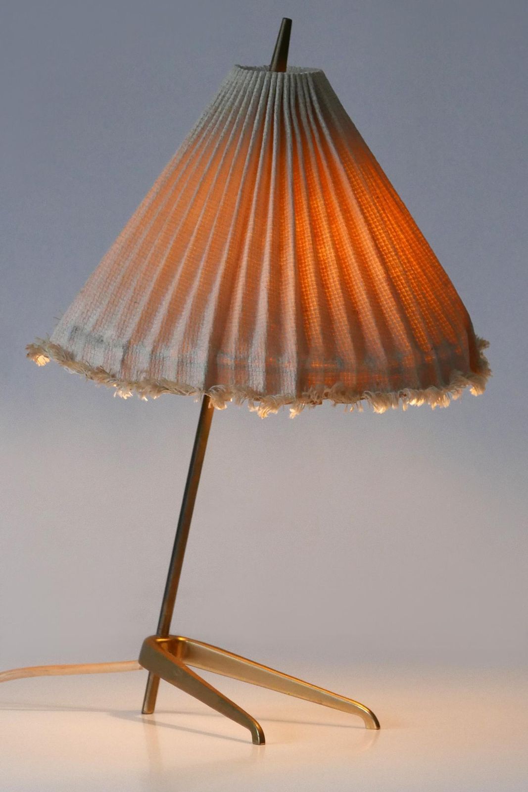 photo buy Rare Mid Century Modern Brass Crowfoot Table Lamp By J.T. Kalmar Austria 1950s