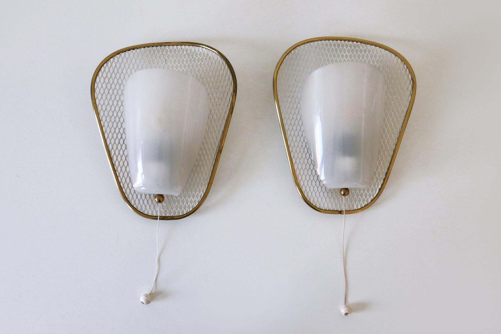 photo furniture Set Of Two Rare & Elegant Mid Century Modern Sconces Or Wall Lamps Germany 1950s
