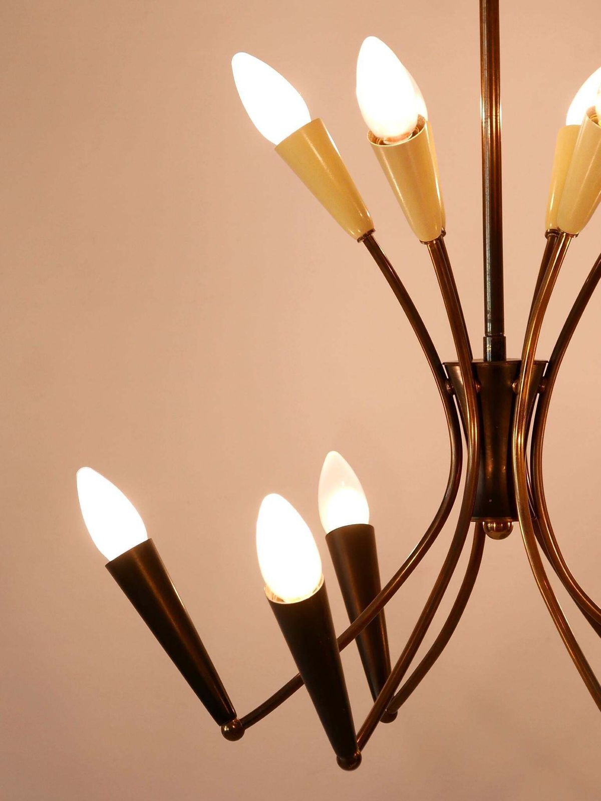 photo furniture Lovely Mid Century Modern 12 Flamed Sputnik Chandelier Germany 1950s