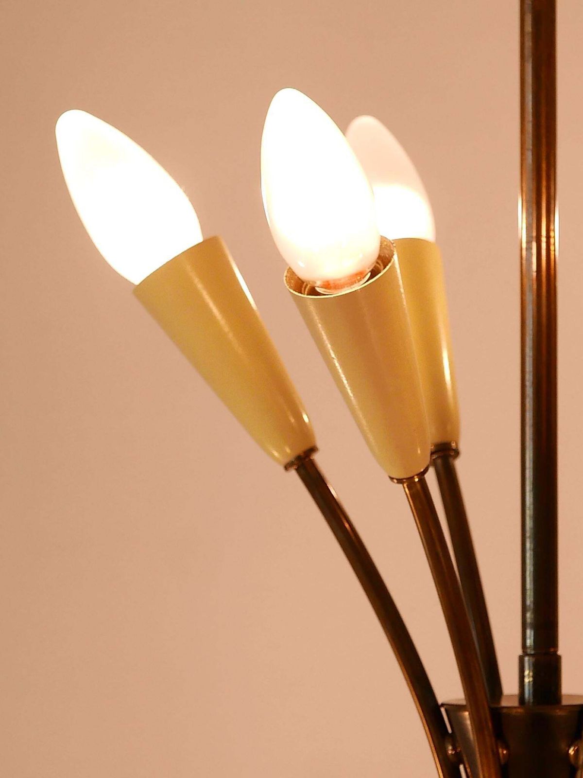 photo buy Lovely Mid Century Modern 12 Flamed Sputnik Chandelier Germany 1950s