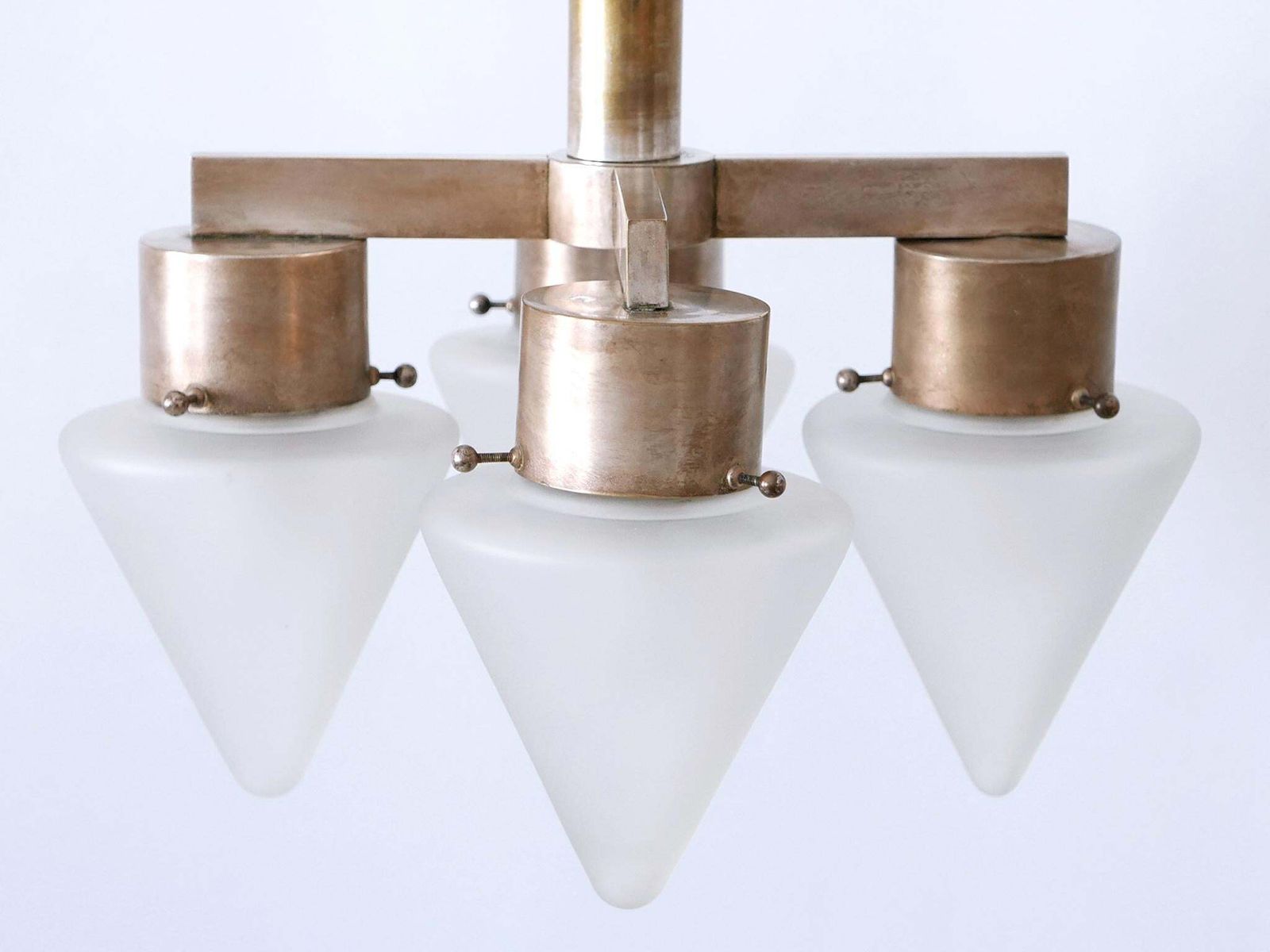 photo vinterior Elegant Four Flamed Art Deco Chandelier Or Ceiling Lamp Germany 1930s