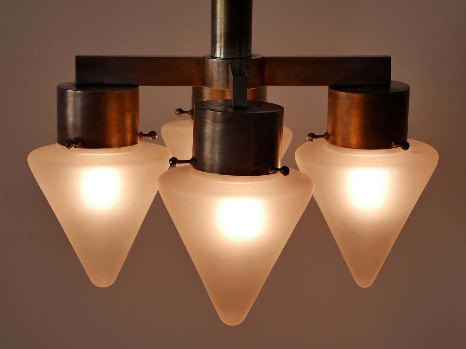 photo buy Elegant Four Flamed Art Deco Chandelier Or Ceiling Lamp Germany 1930s