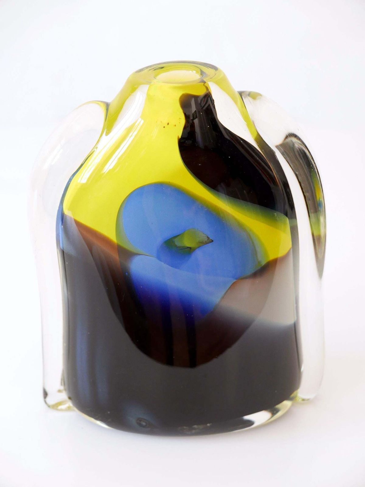 Tall And Decorative Murano Glass Vase Italy 1990s photo vintage