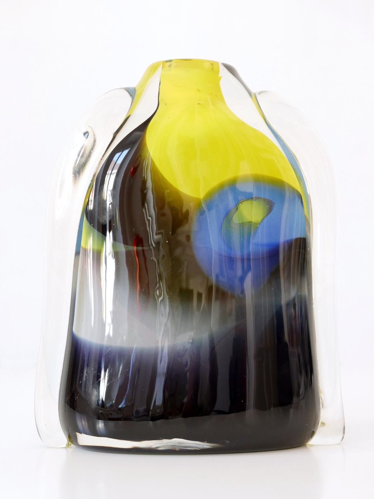 photo for sale Tall And Decorative Murano Glass Vase Italy 1990s