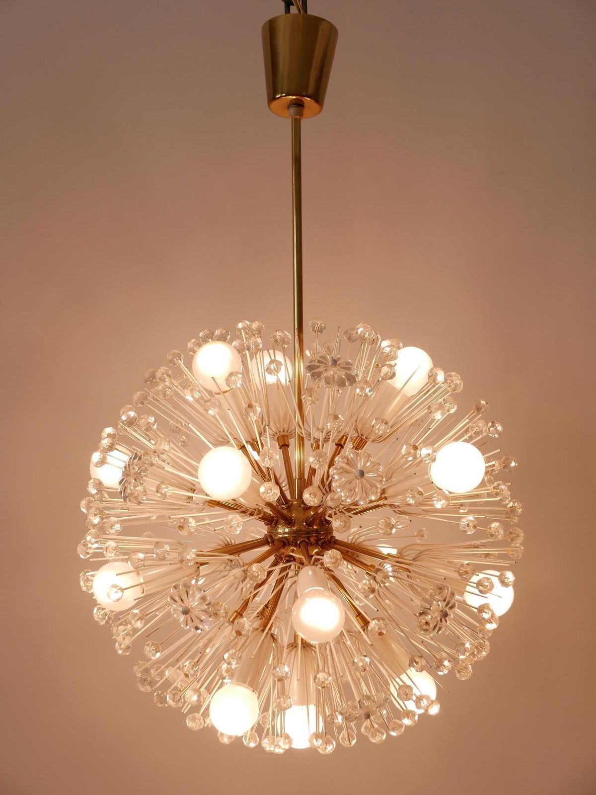 Amazing 17 Lights Chandelier Dandelion By Emil Stejnar For Rupert Nikoll 1950s photo vinterior