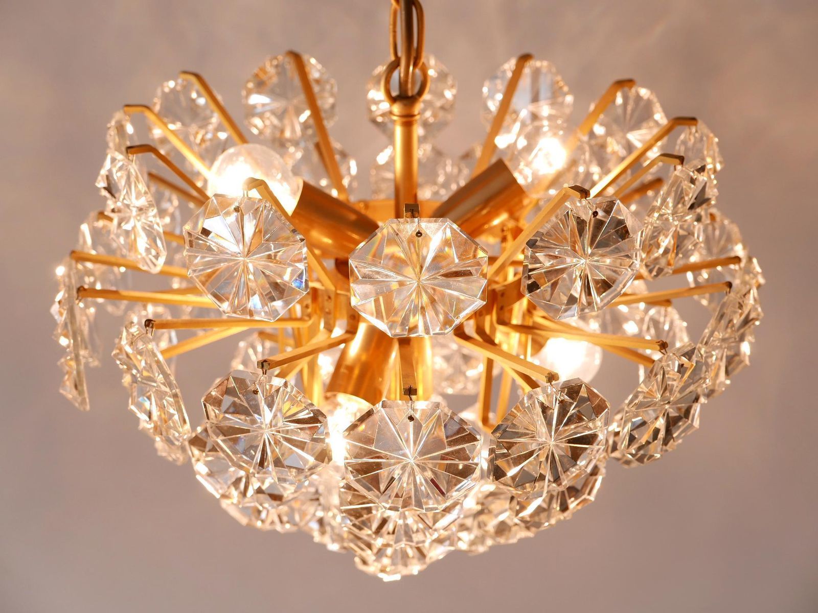 Elegant Mid Century Modern Crystal Chandelier By Christoph Palme Germany 1970s photo buy