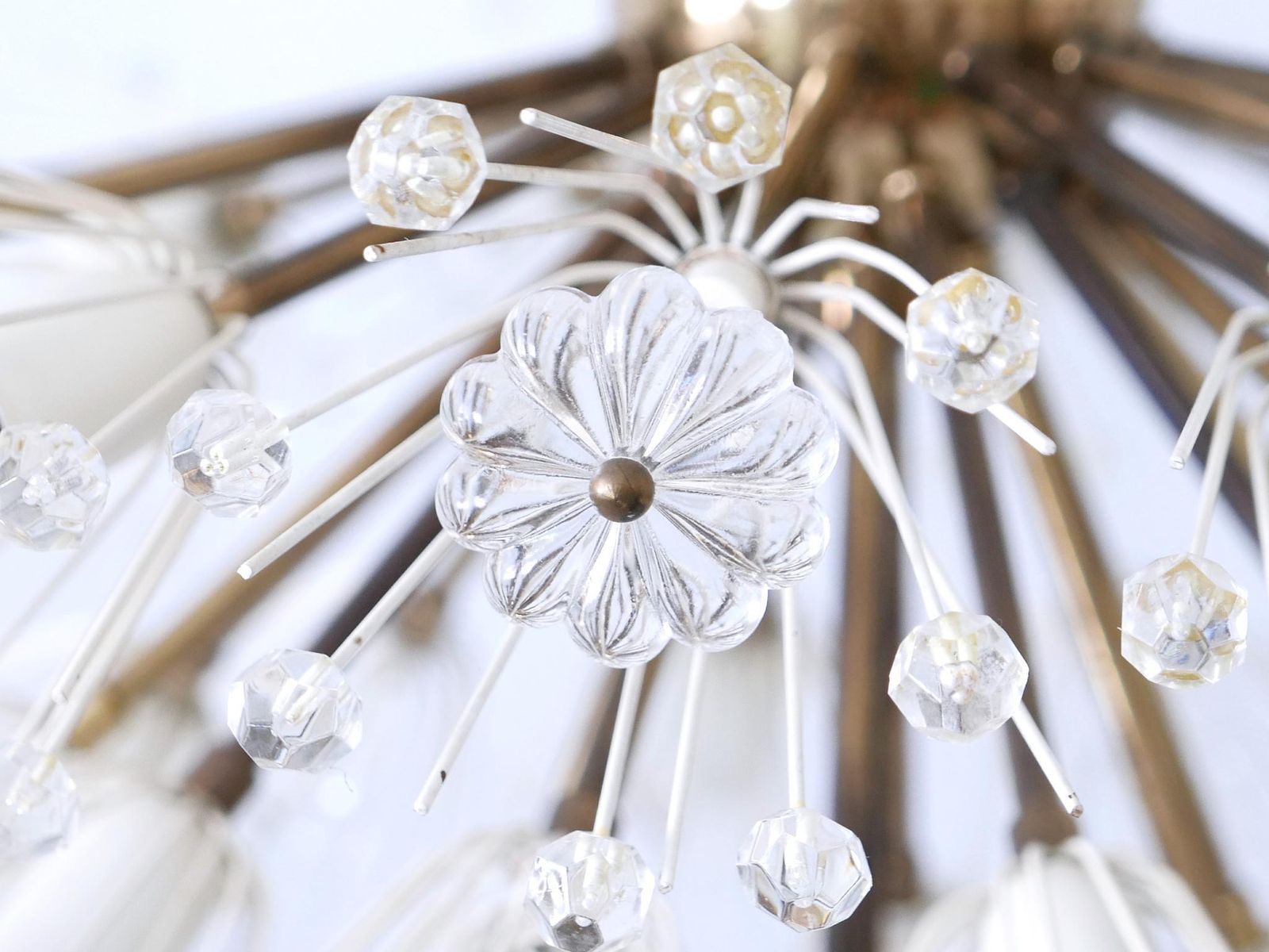 photo vintage Large 33 Lights Chandelier Dandelion By Emil Stejnar For Rupert Nikoll 1950s
