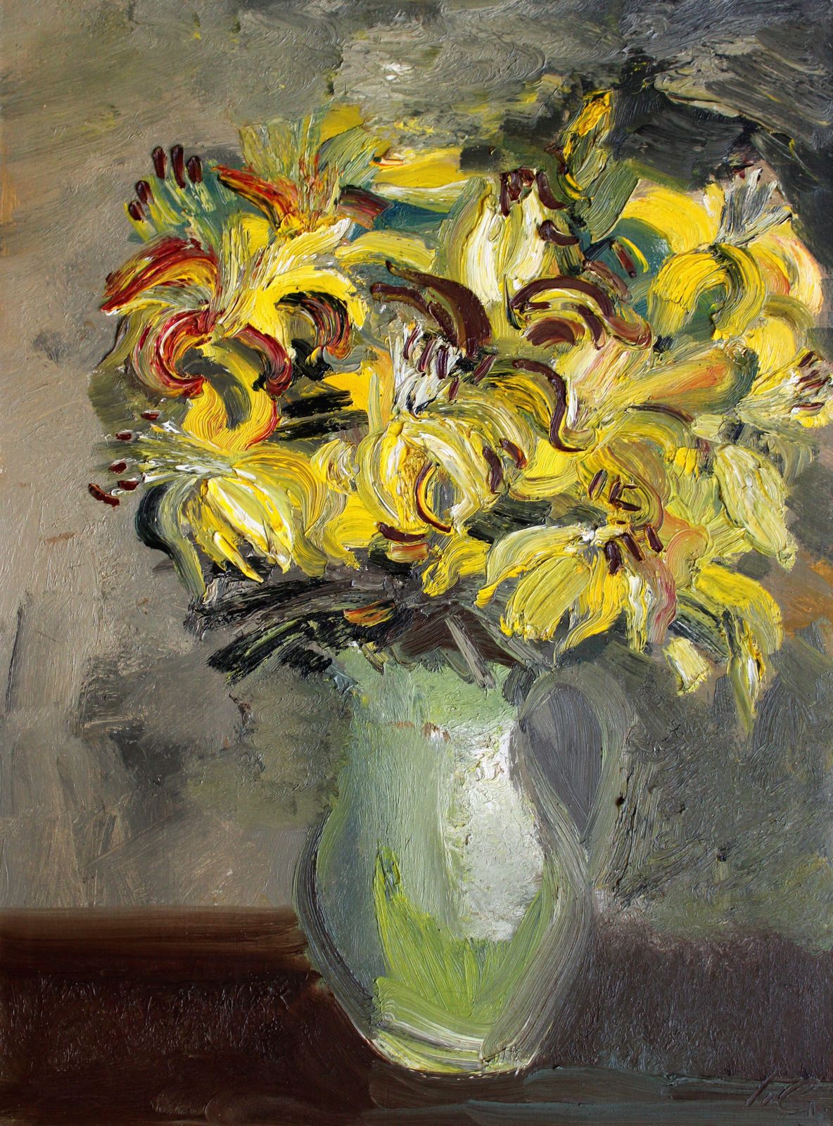 Inta Celminayellow Flowers. Canvas, Oil, 70x50 Cm