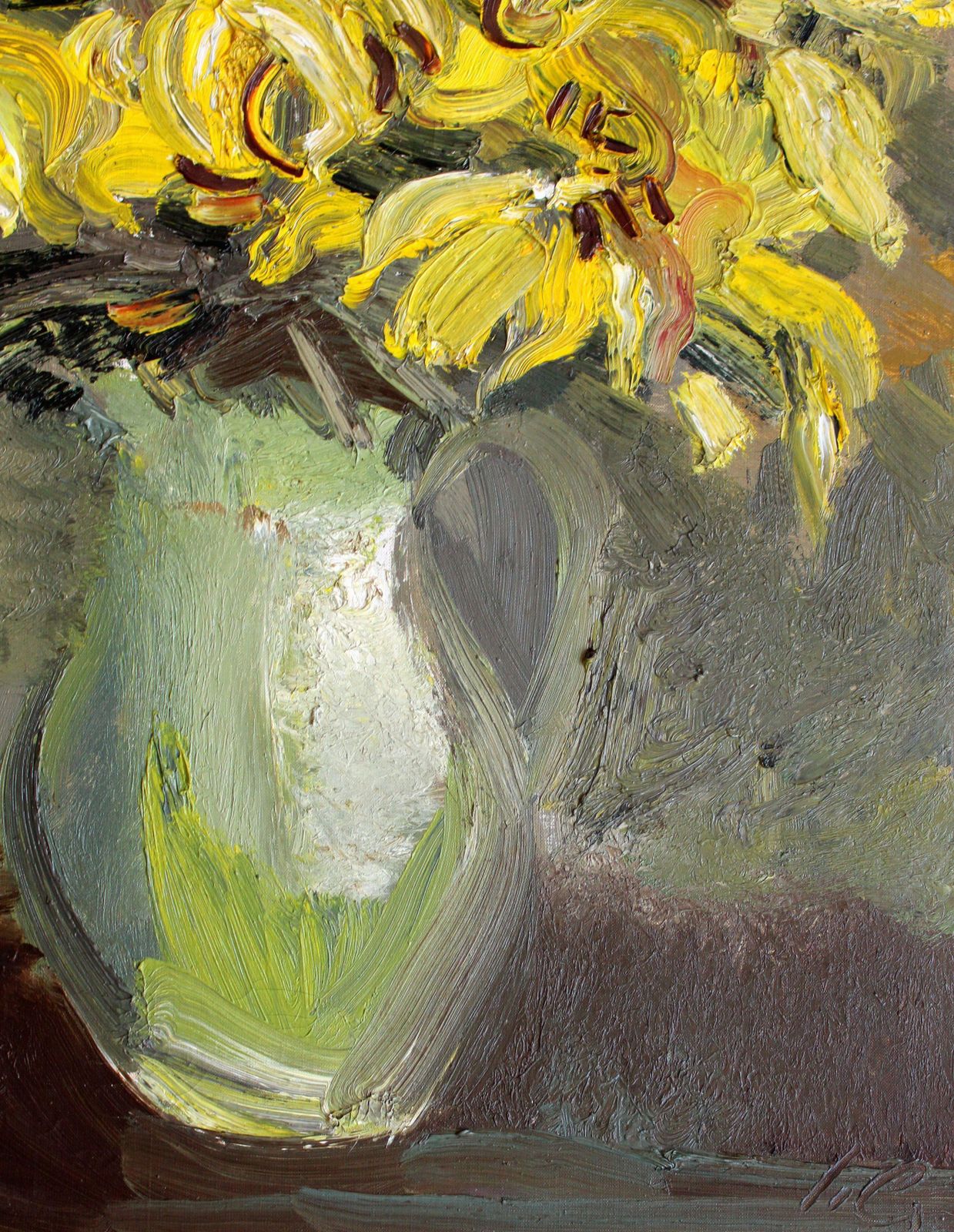Inta Celminayellow Flowers. Canvas, Oil, 70x50 Cm photo Art