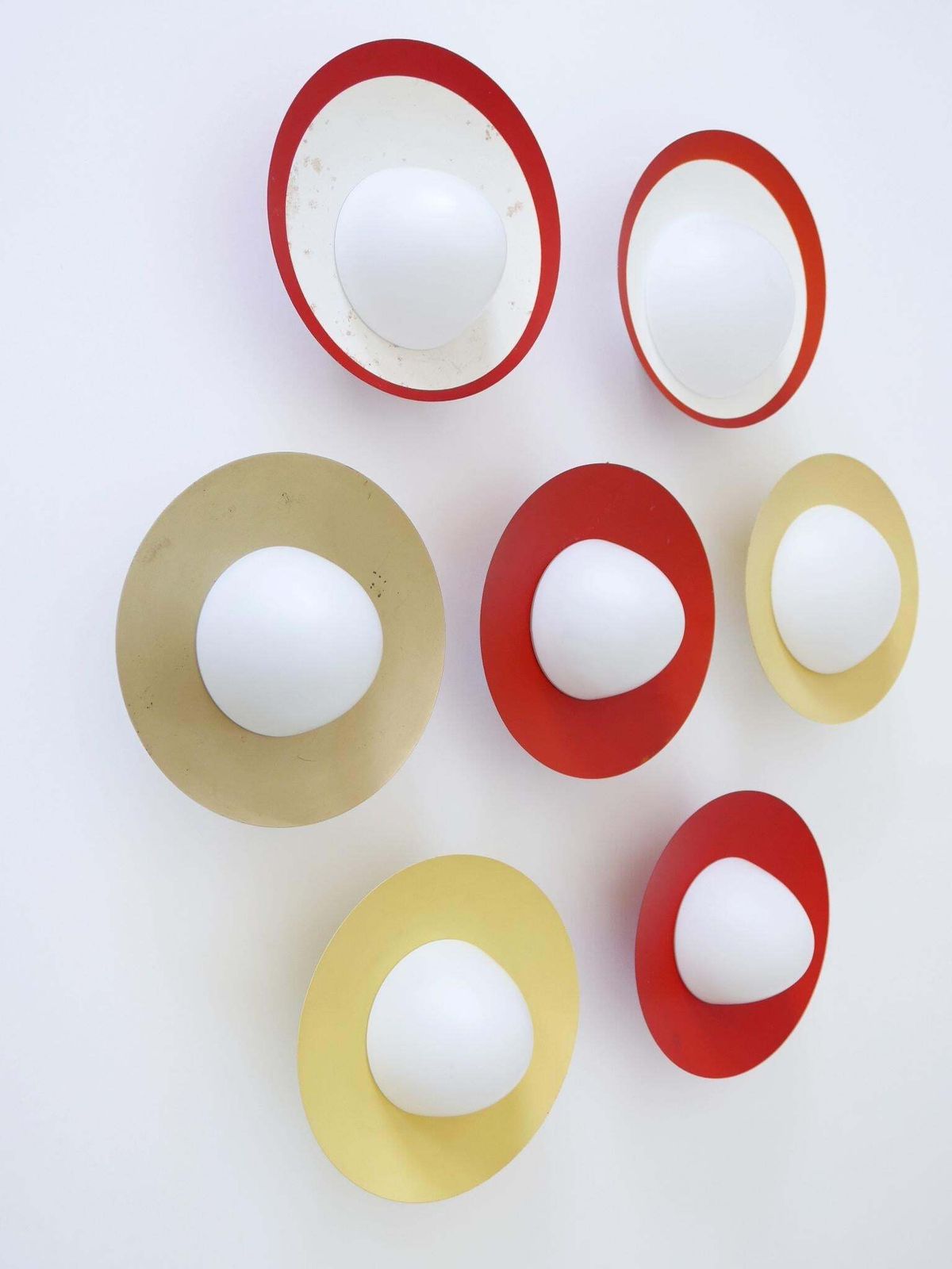 Set Of Seven Lovely Sconces Or Ceiling Fixtures By Kaiser Leuchten Germany photo for sale