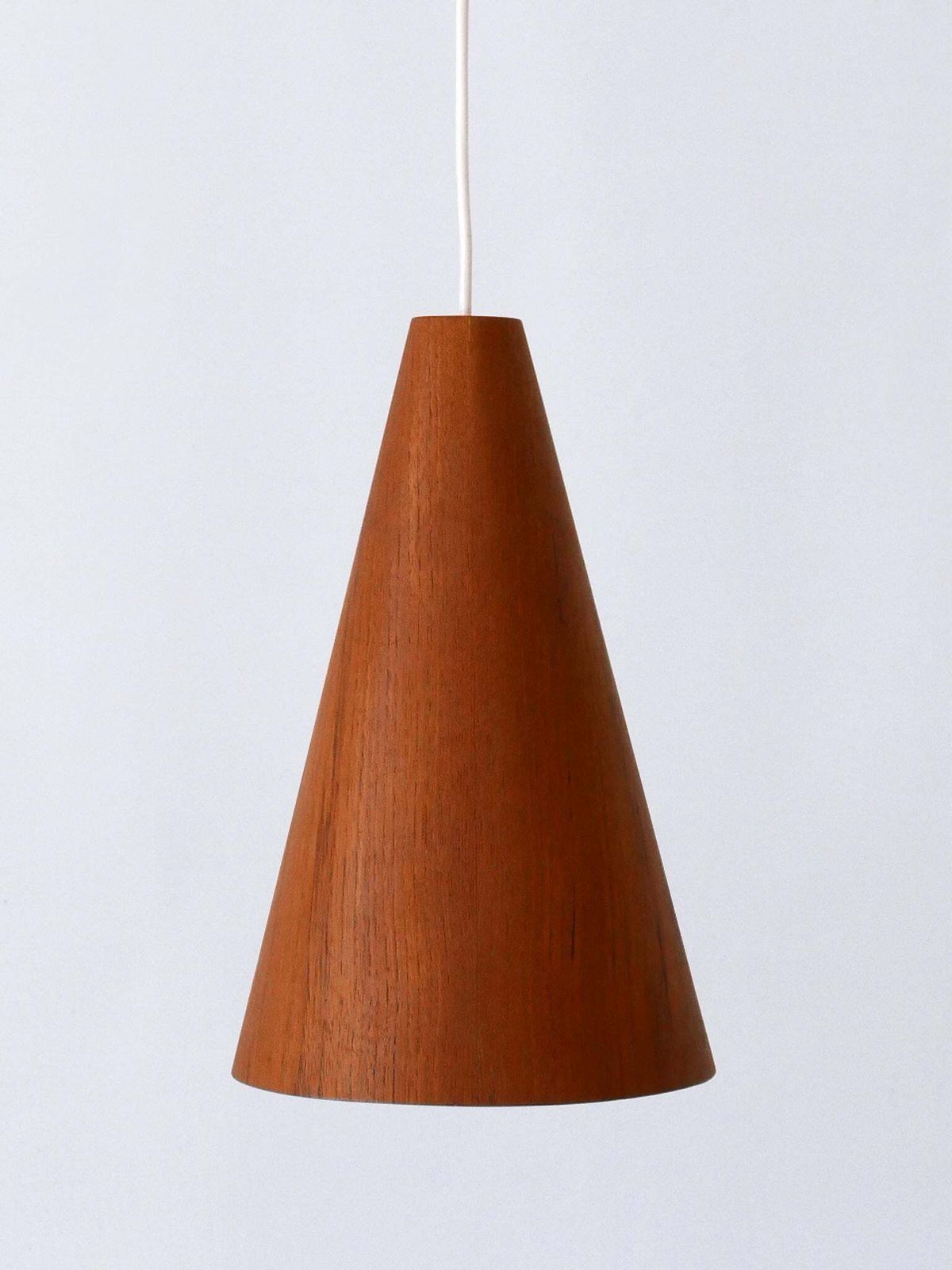 photo vinterior Elegant Mid Century Modern Teak Pendant Lamp Or Hanging Light Scandinavia 1960s