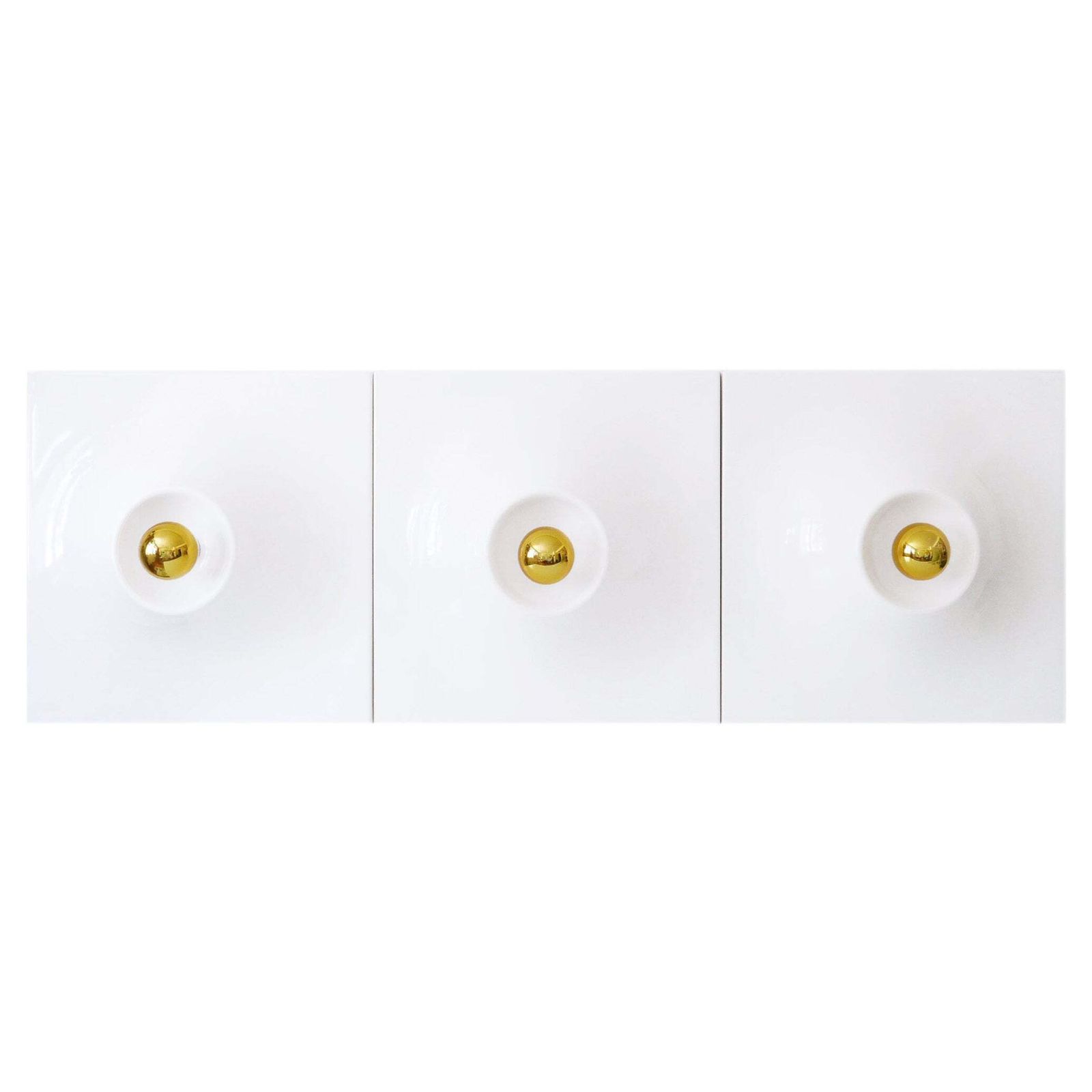 Set Of Three Large Mid Century Modern Fiberglass Sconces Or Wall Lamps 1970s