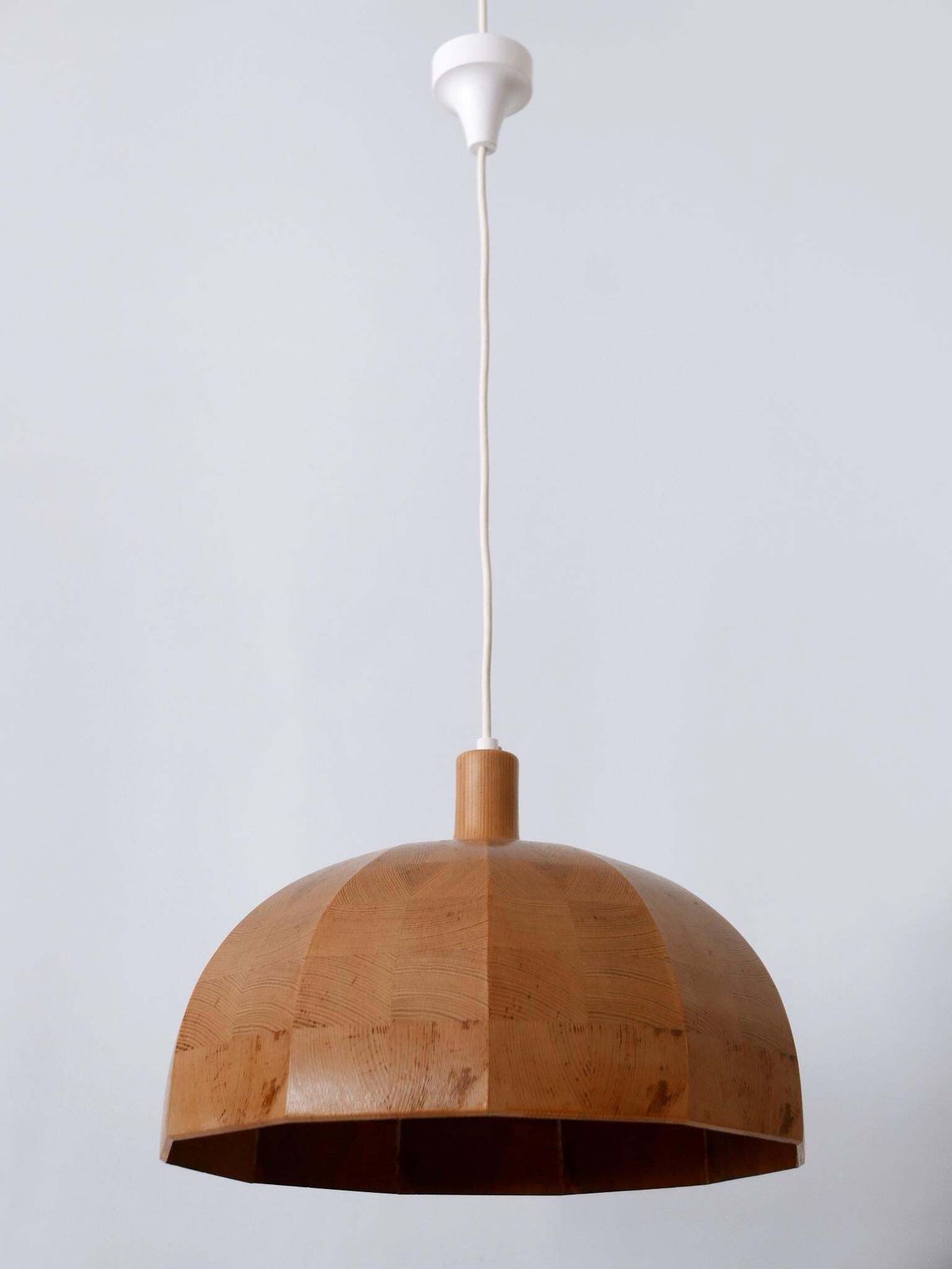photo vinterior Rare Mid Century Modern Pine Wood Pendant Lamp Or Hanging Light Sweden, 1960s