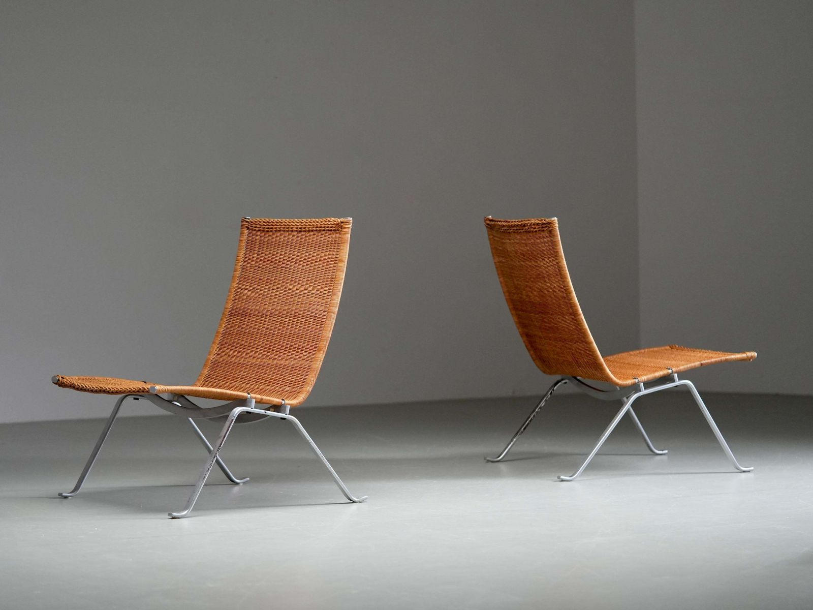 Set Of 2 Pk 22 Chairs By Poul Kjaerholm For E. Kold Christensen, Denmark, 1955 photo 14935.0