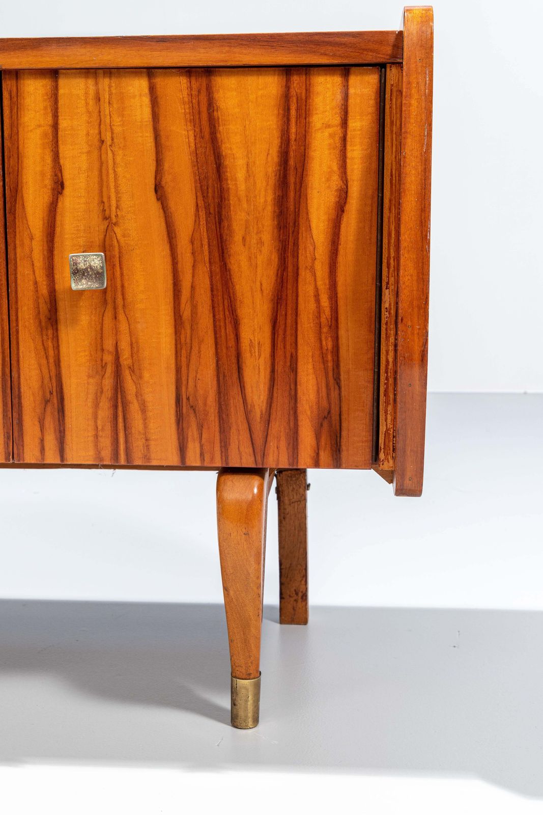 Set Of Two Night Stands In Zebra Wood And Brass, 1960's, France photo buy