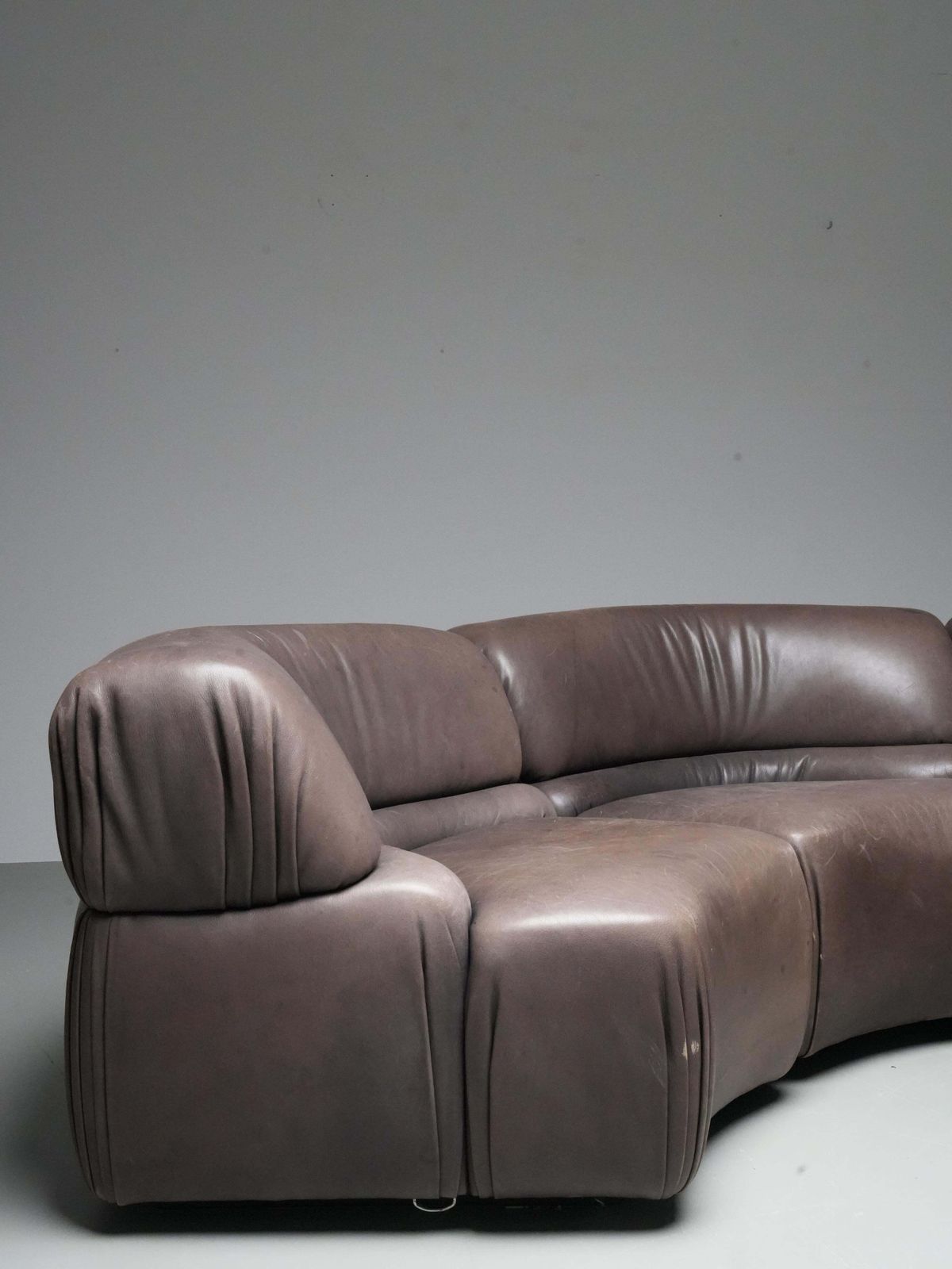 De Sede 'Cosmos' Ds28 Modular Sofa In Grey / Brown Leather, Switzerland, 1970's photo buy