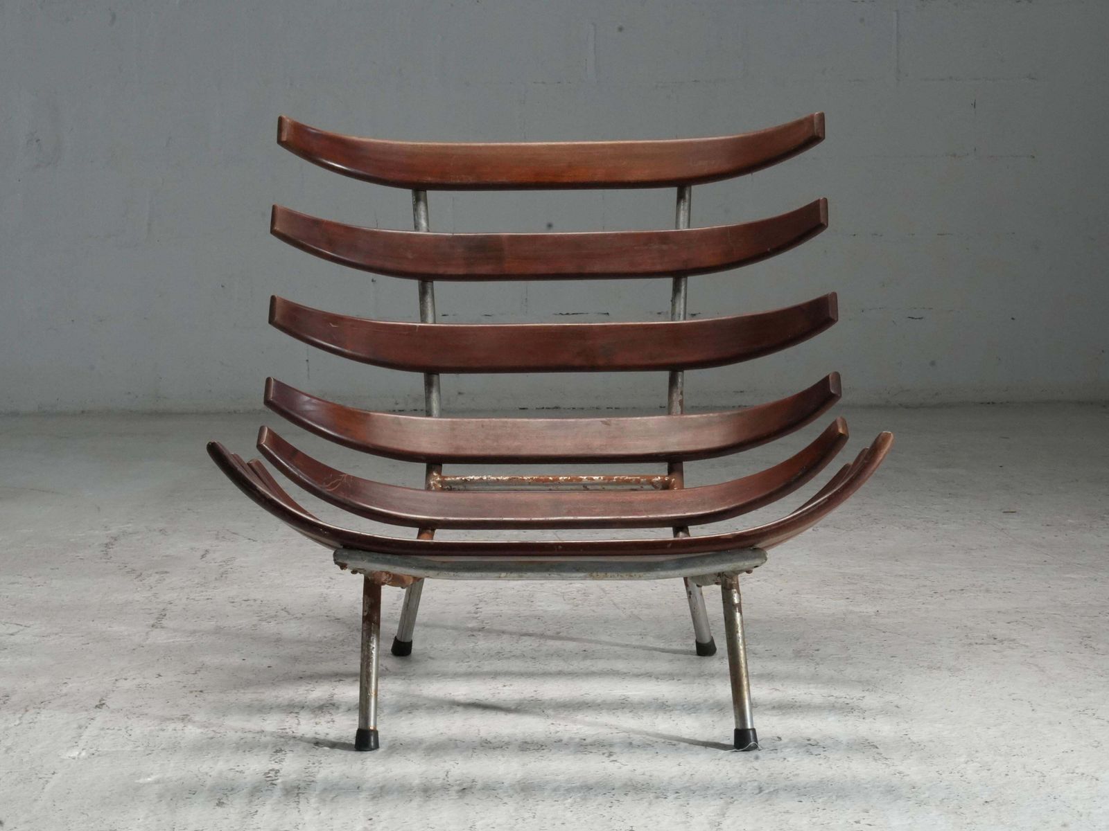 Rib Chair In Teak And Metal, Brazil, 1950's photo furniture