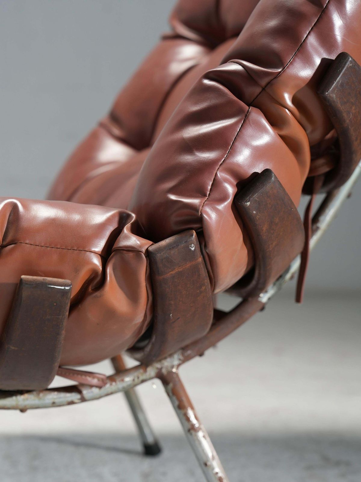 Rib Chair In Teak And Metal, Brazil, 1950's photo vintage