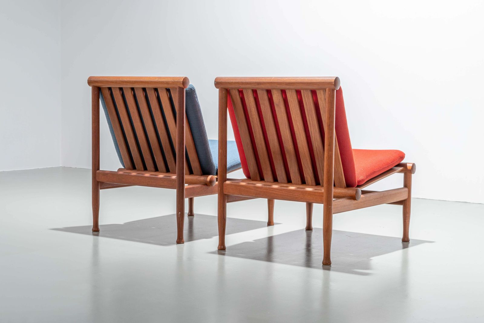Set Of 2 Lounge Chairs By Kai Lyngfeld Larsen In Teak, Denmark, 1960's photo for sale