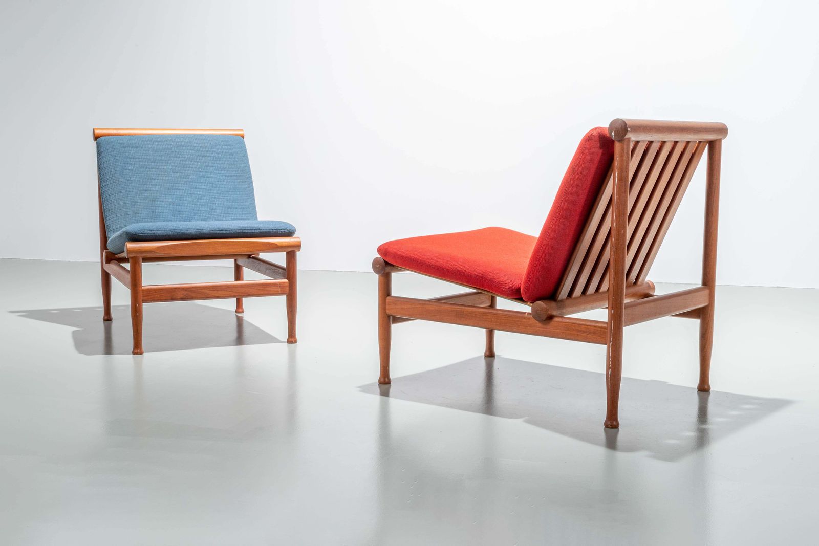 Set Van 2 Lounge Stoelen Van Kai Lyngfeld Larsen In Teakhout, Denemarken, Ca. Jaren 1960 photo Meubels