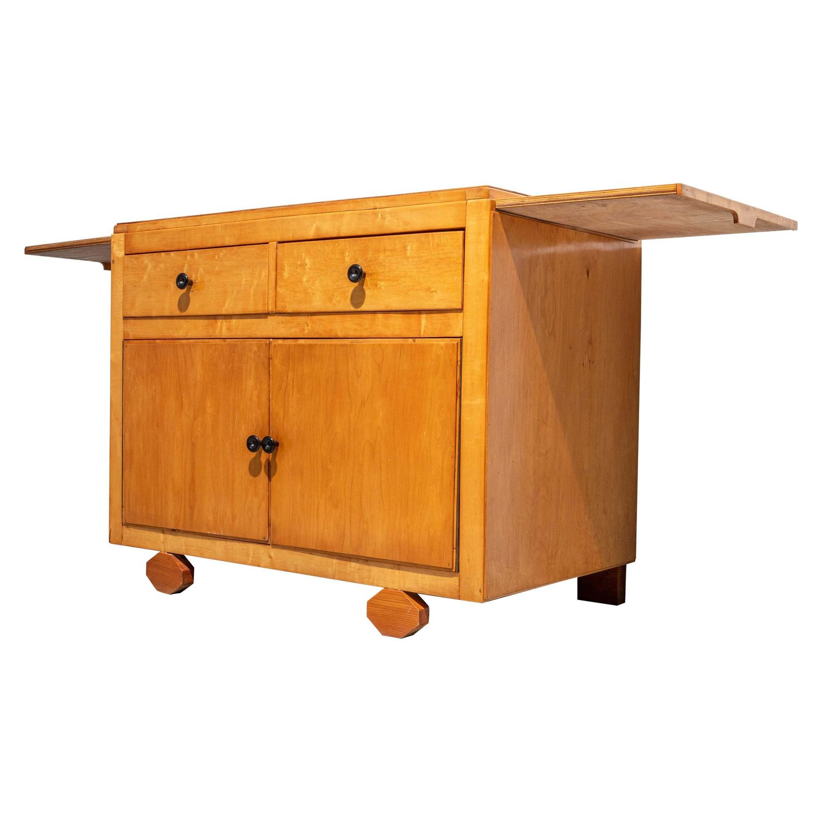 Small French Two Door Cabinet With Extractable Side Leafs In Wood, 1970's photo furniture