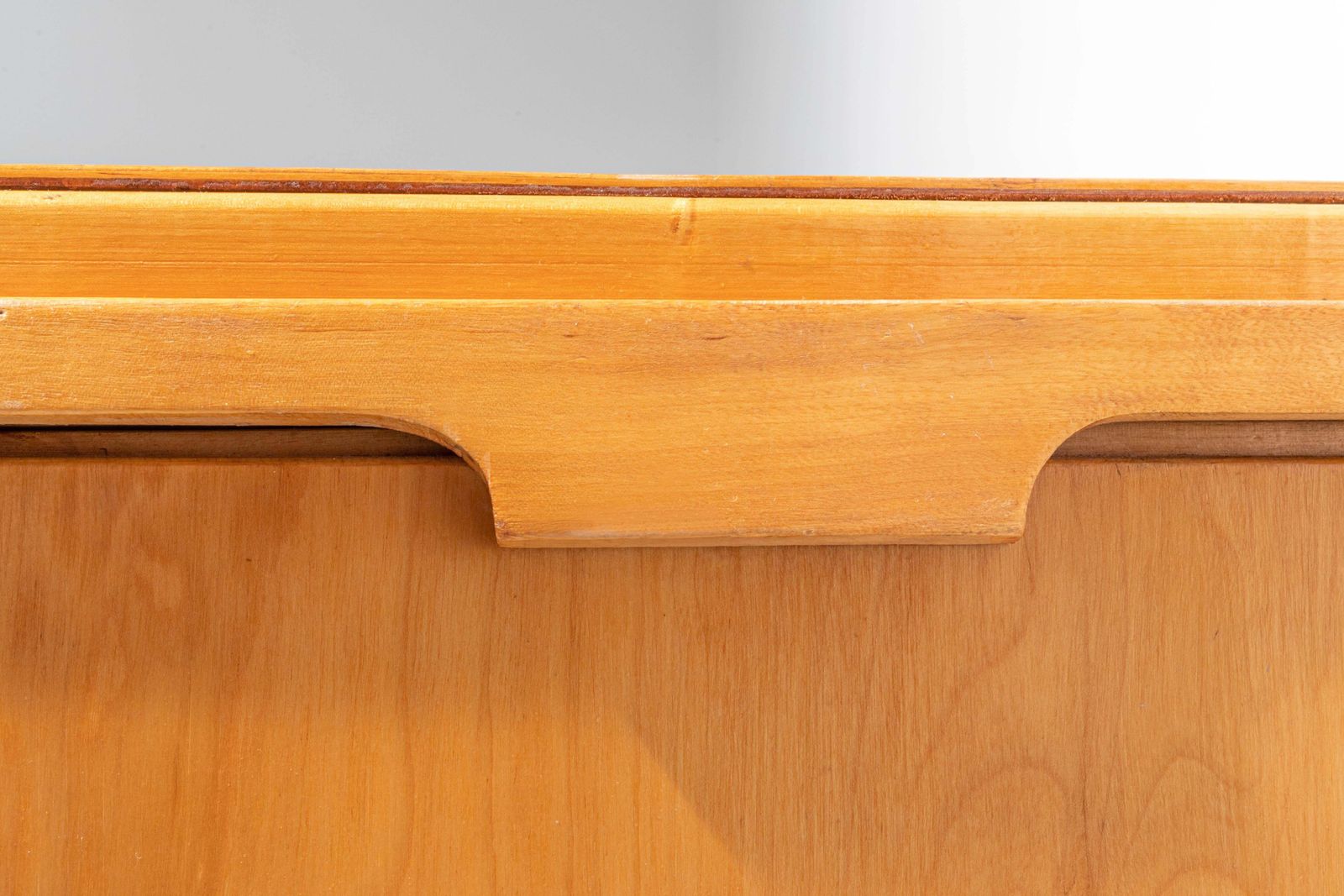 Small French Two Door Cabinet With Extractable Side Leafs In Wood, 1970's photo vinterior