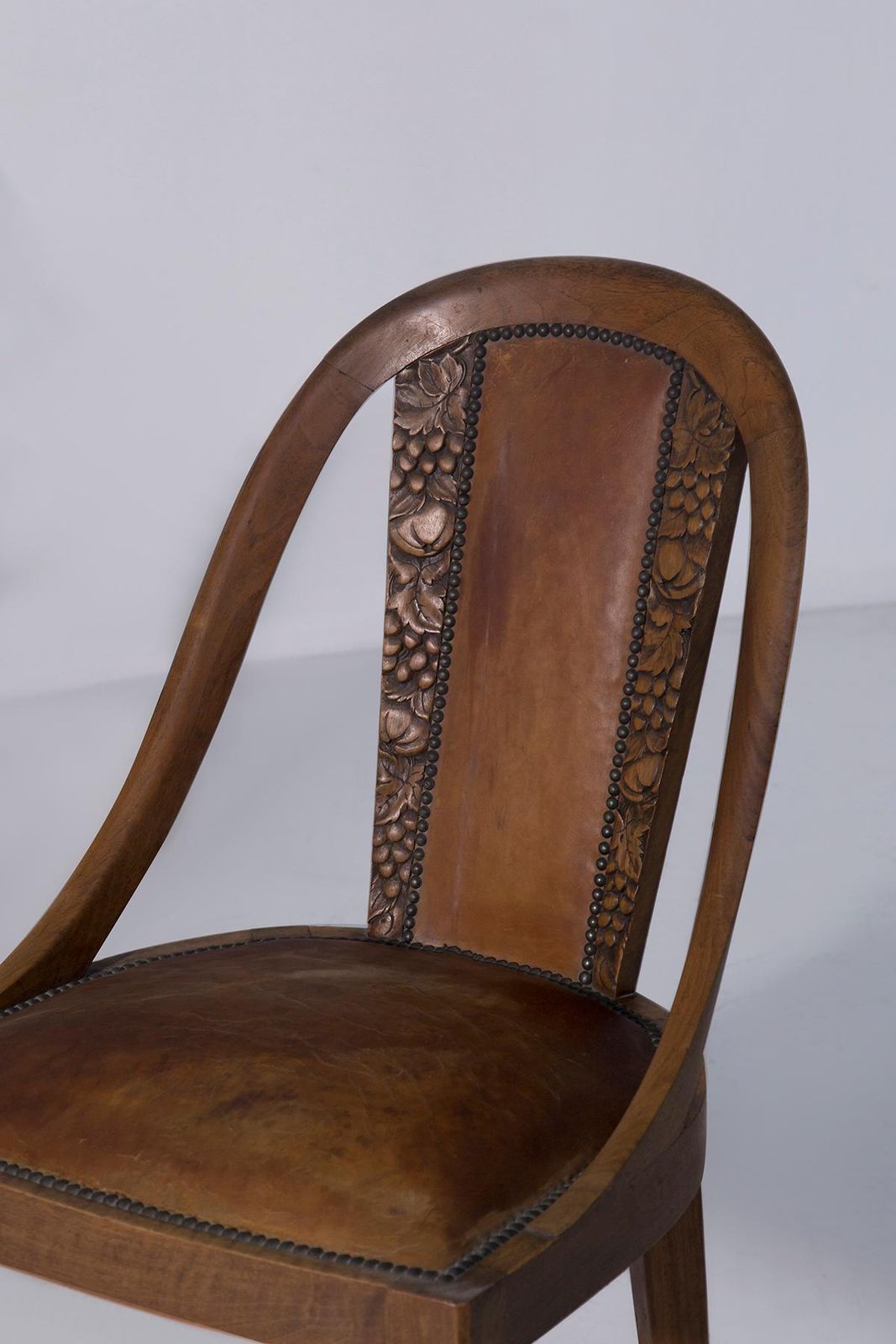 Set Of Six Art Nouveau Style Chairs With Grape Wood Inlays photo 4679.0