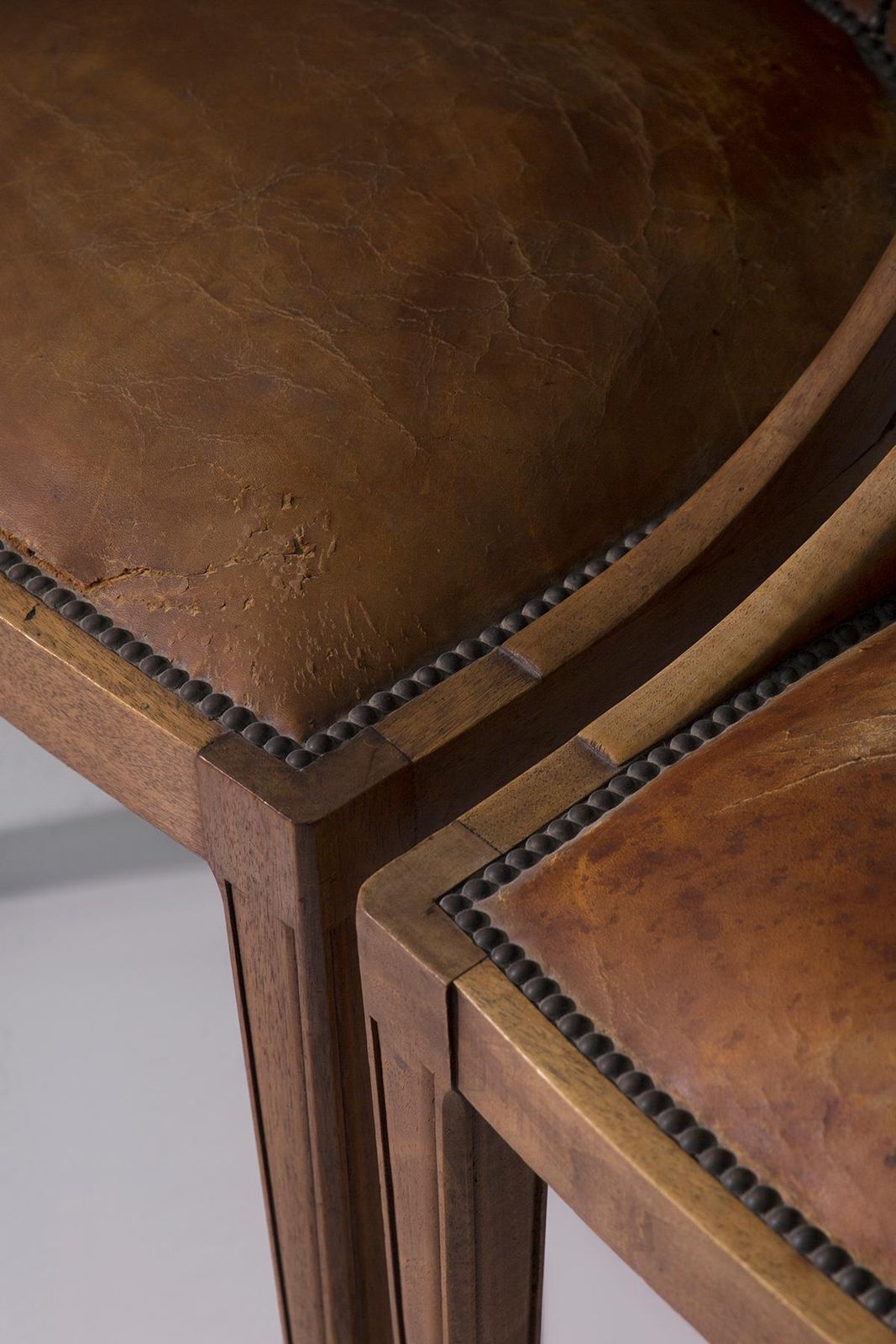Set Of Six Art Nouveau Style Chairs With Grape Wood Inlays photo vintage