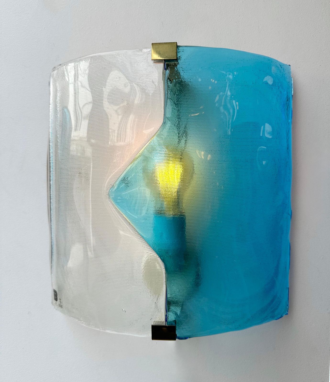 Pair Of Sconces Blue Murano Glass By I Tre, Italy, 1970s photo Lighting