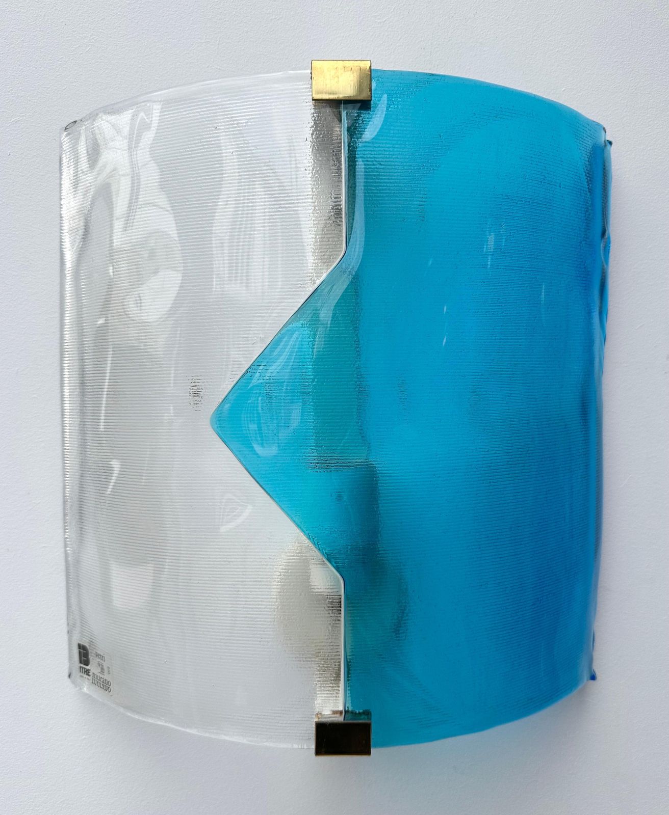 Pair Of Sconces Blue Murano Glass By I Tre, Italy, 1970s photo vinterior
