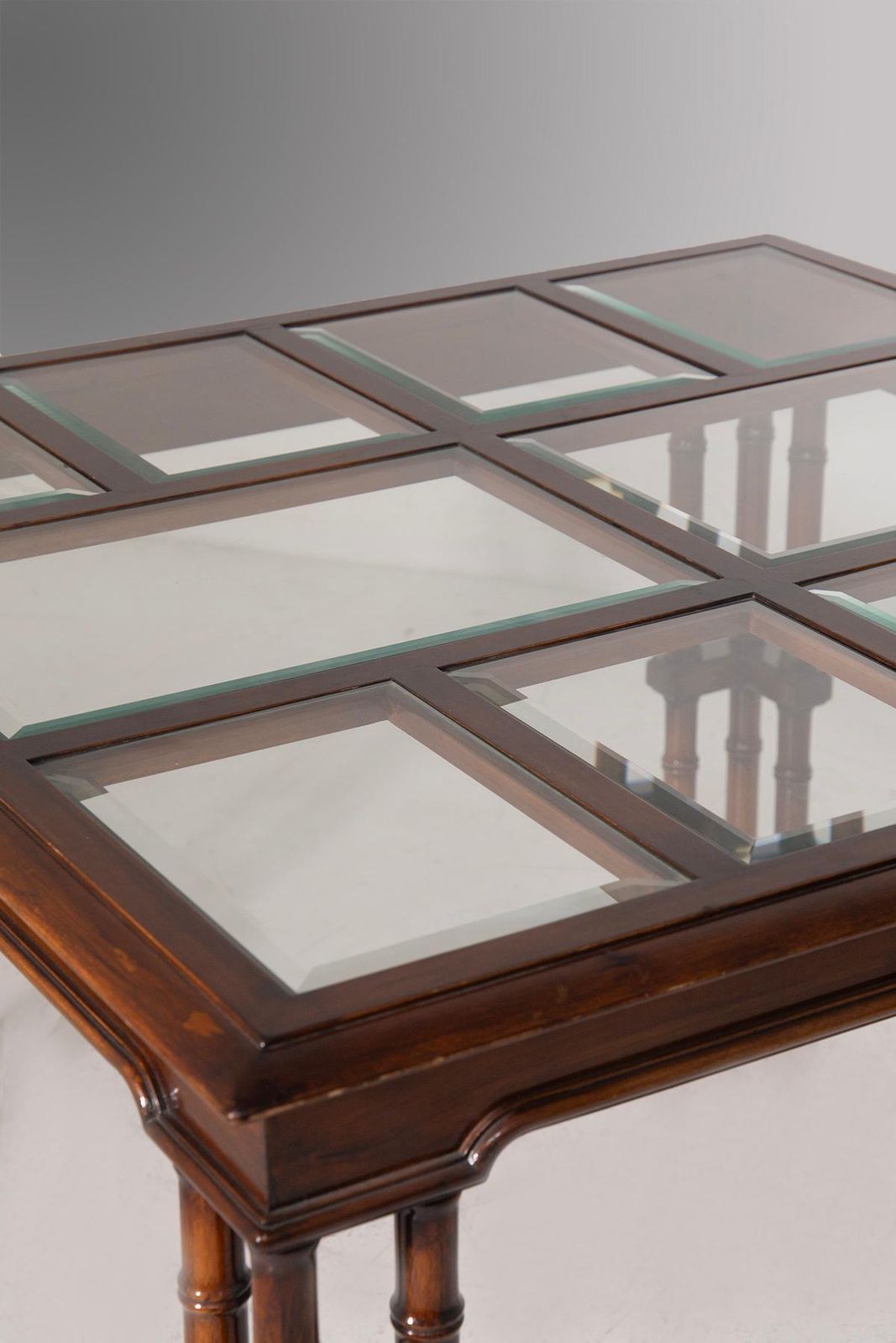 Gregotti's Faux Bamboo Buffet Tables With Cut Glass Shelves photo 6902.0