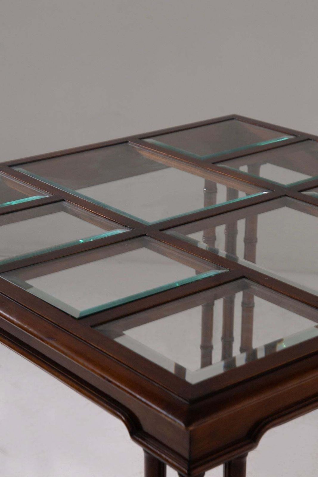 photo furniture Gregotti's Faux Bamboo Buffet Tables With Cut Glass Shelves