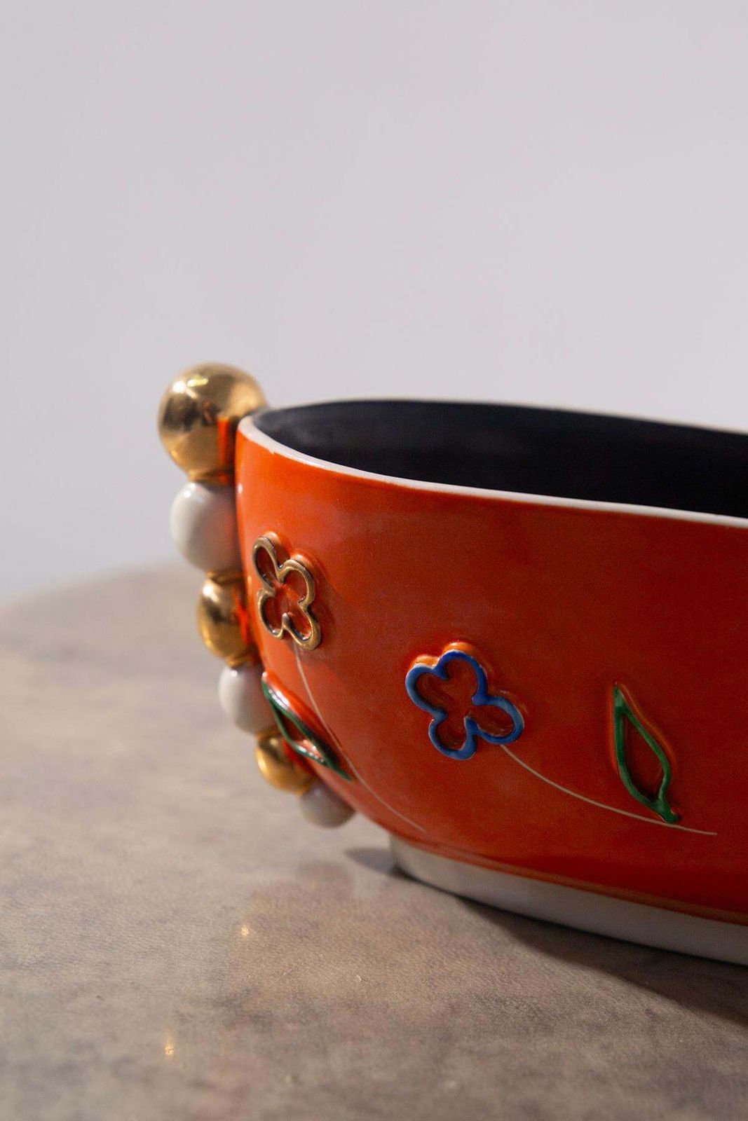 Pucci Italian Ceramics Vase In Orange And Yellow, Label photo 624.0