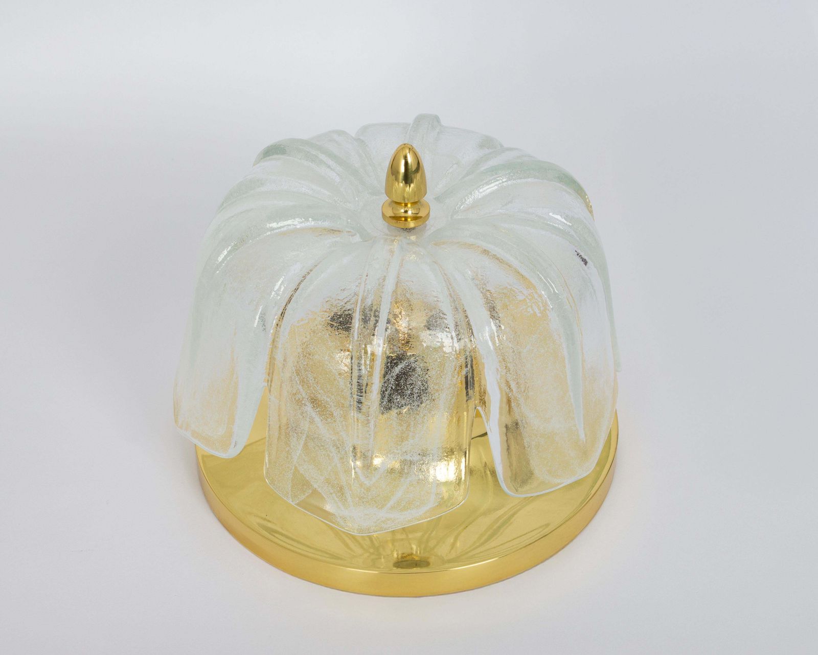 Large Round Murano Glass Flush Mount By Limburg, Germany, 1970s photo vintage